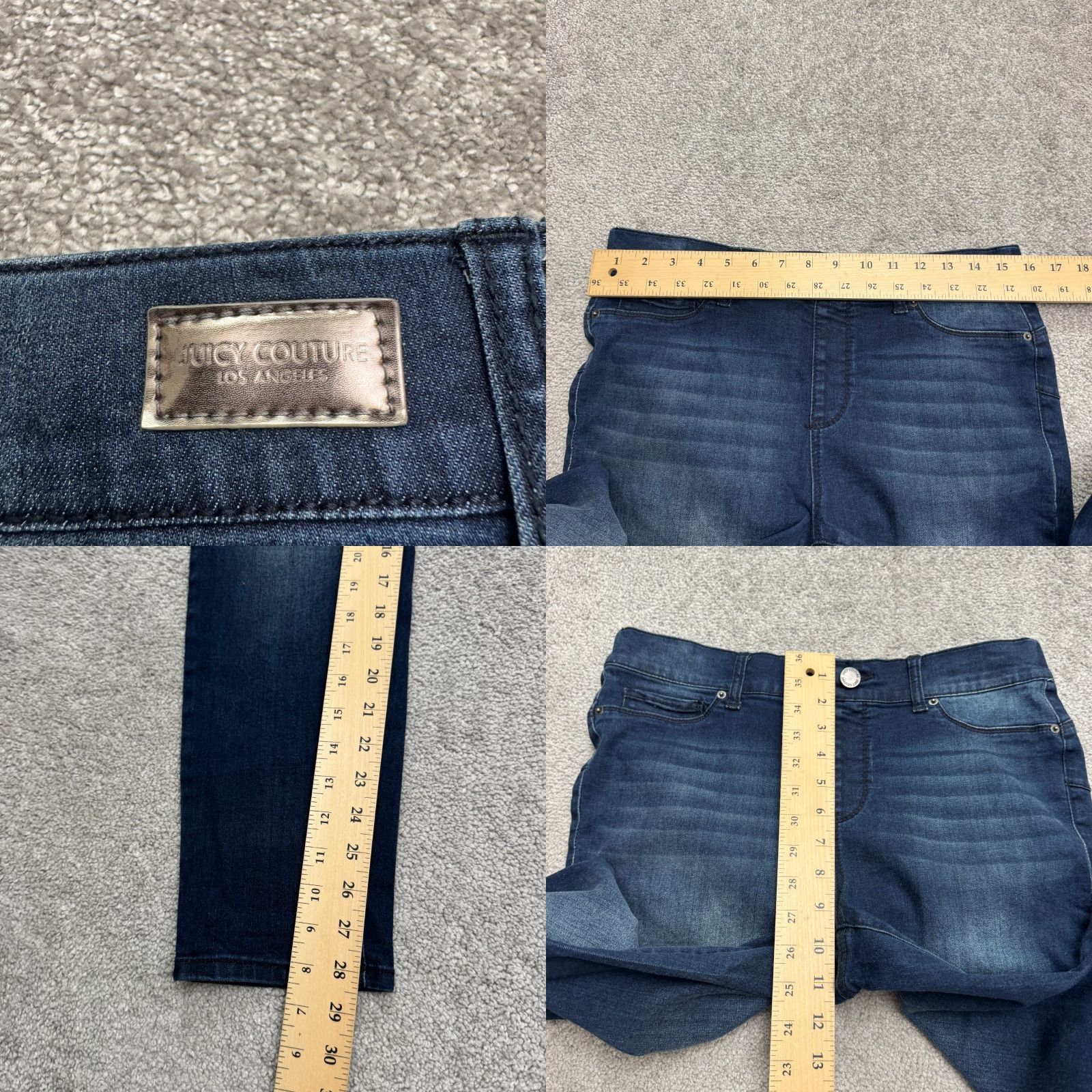 Juicy Couture VINTAGE Juicy Couture Denim Jeans Women 32x28.5 Blue High Rise Straight Leg Slim Fit Streetwear Size 24" / US 00 / IT 34 - 8 Thumbnail