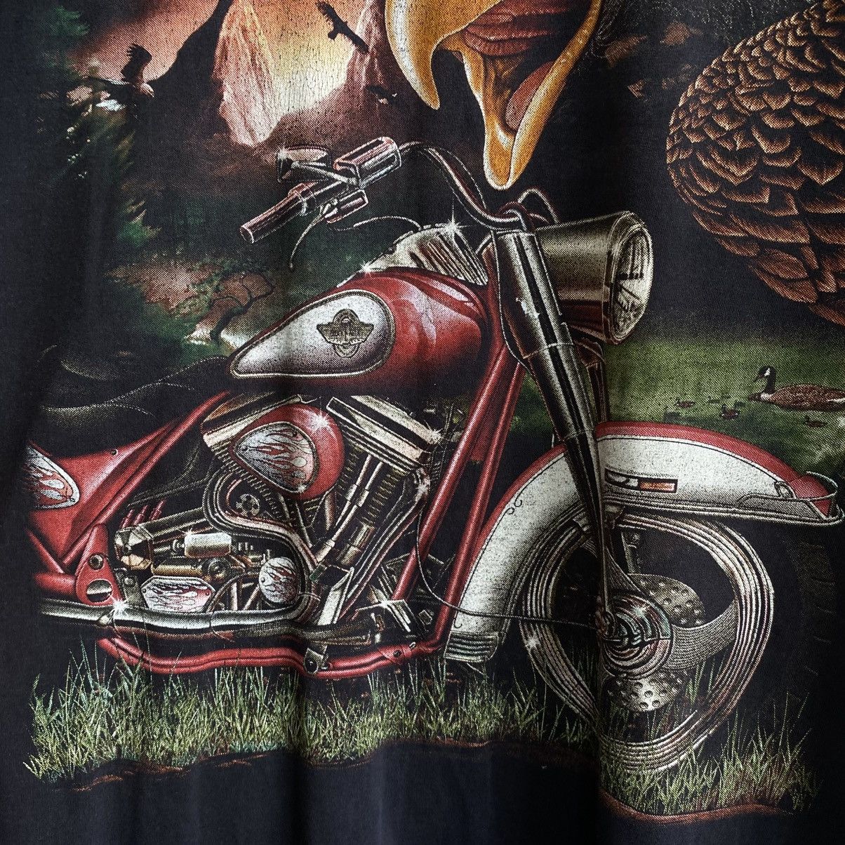 Harley Davidson Vintage Harley Davidson Style Overprinted Eagle Logo 90’s te Size US L / EU 52-54 / 3 - 4 Thumbnail