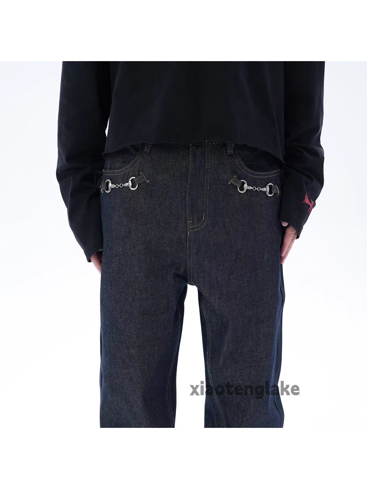 zx Balenciaga rickowens style flared punk loose jeans