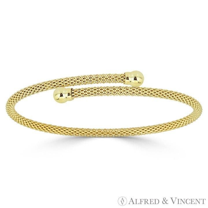 Other 5mm Ball Bead & 3mm Popcorn Link Cuff Bypass Bangle Size ONE SIZE - 1 Preview