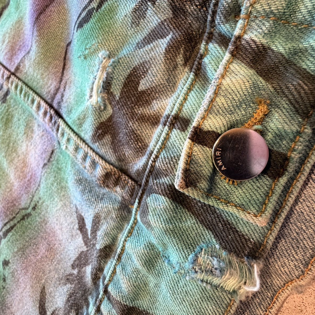 Amiri Amiri Los Angeles Indigo Denim Airbrush "Hollywood" Jacket Size L / US 10 / IT 46 - 4 Thumbnail