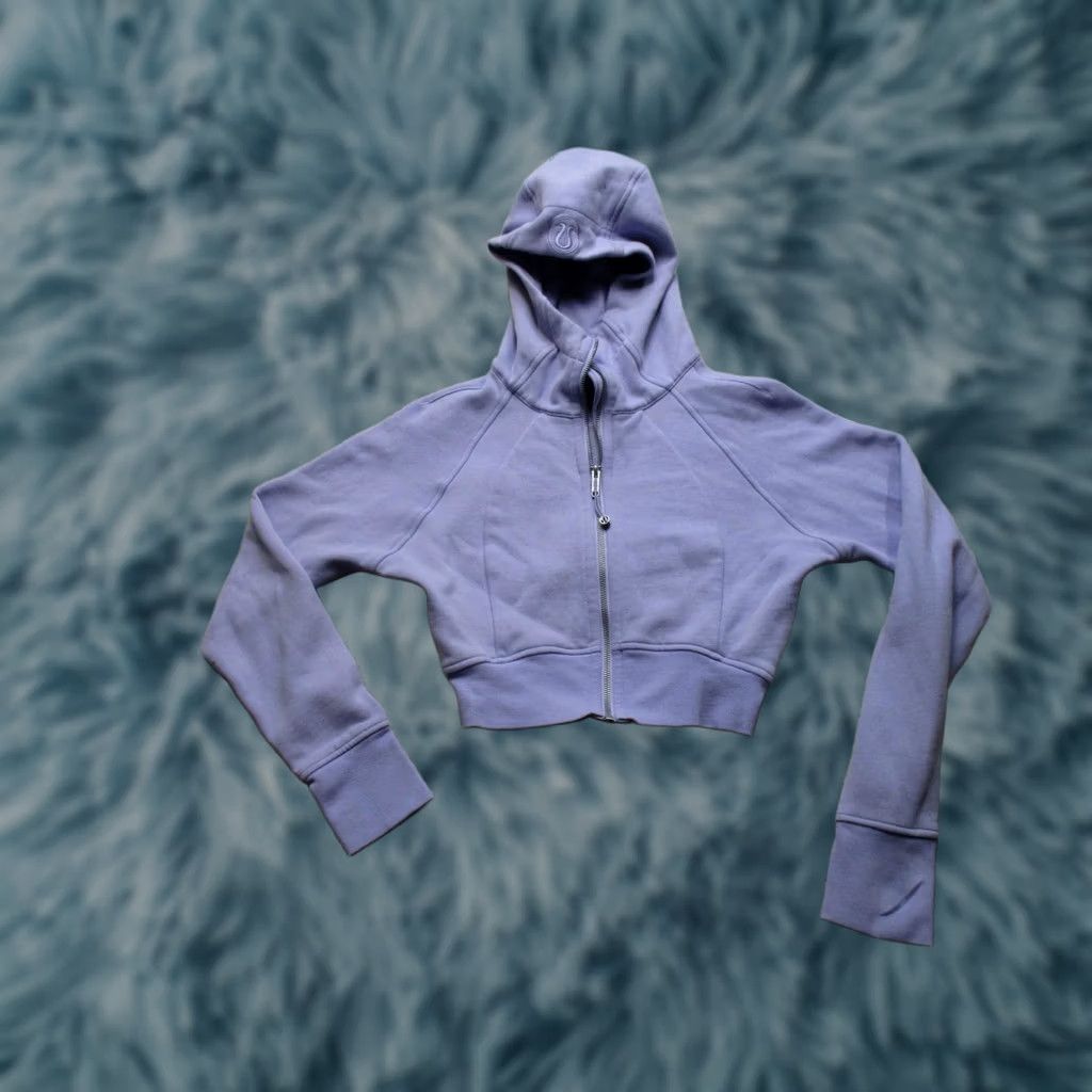 Lululemon Lululemon Womens Hoodie Purple 4 Cropped Full Zip High Neck Fleece Raglan Size S / US 4 / IT 40 - 1 Thumbnail