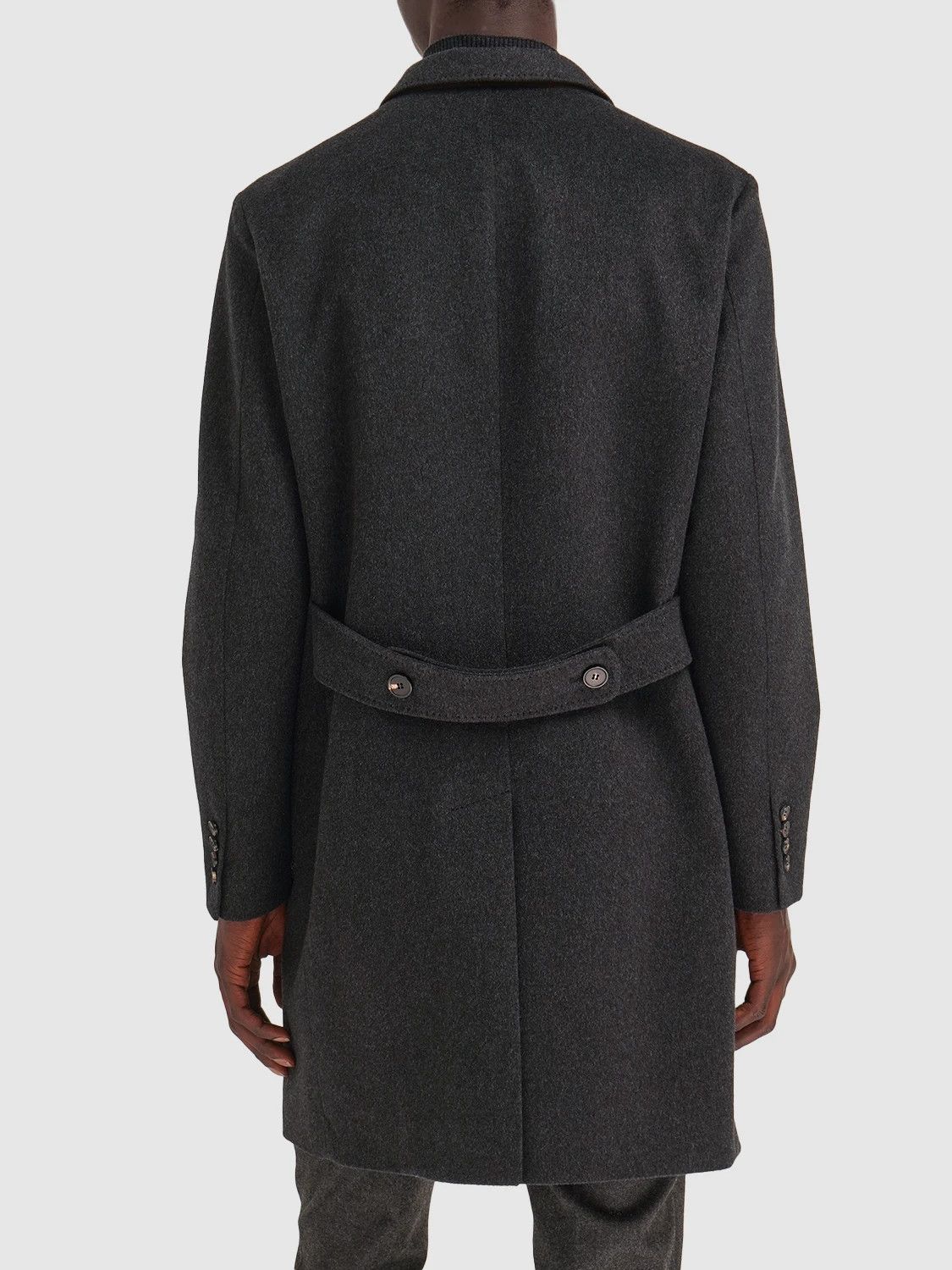 Loro Piana o1w1db10824 Martingala Cashmere Coat in Black Size US L / EU 52-54 / 3 - 3 Thumbnail