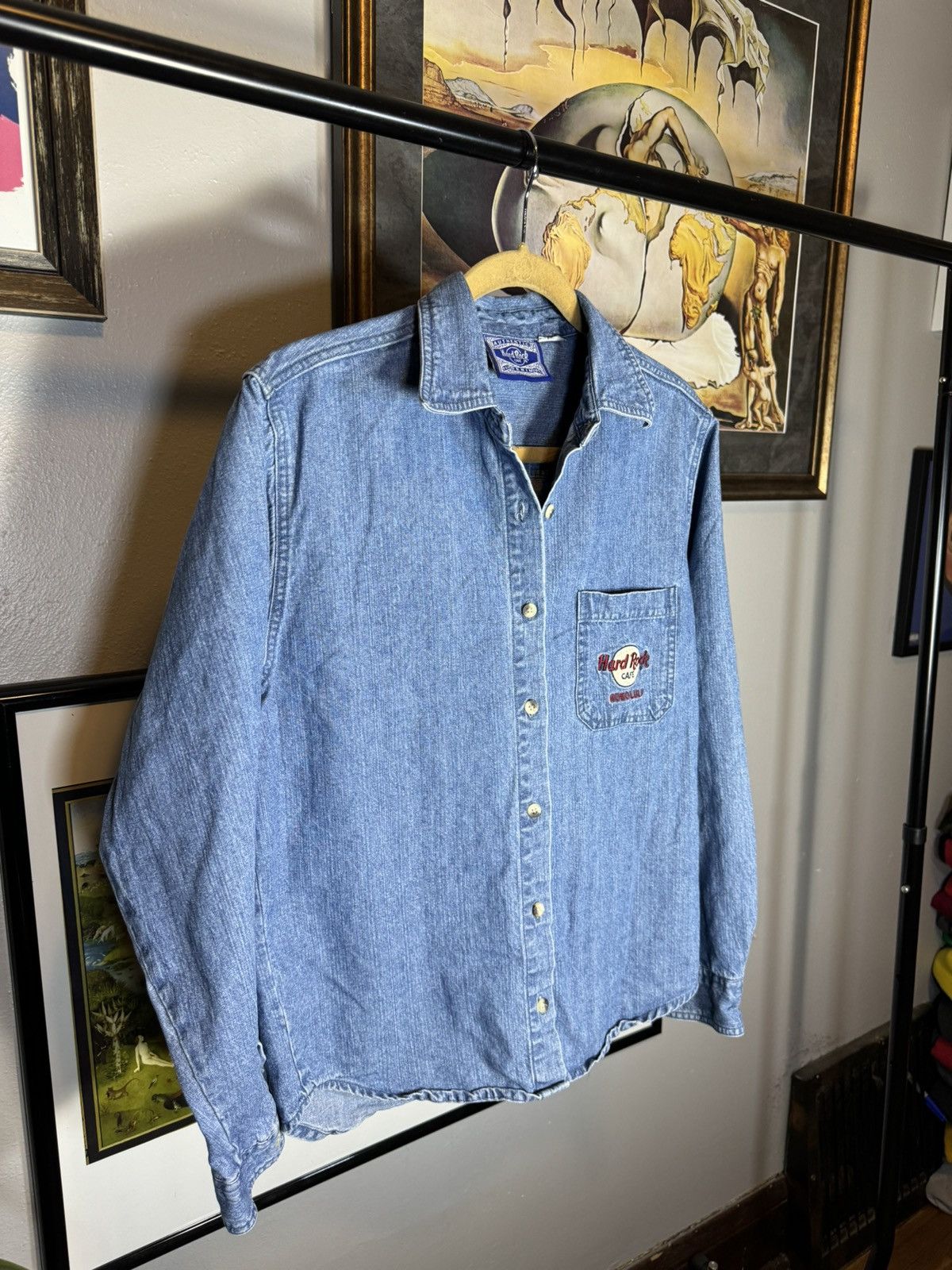 Hard Rock Cafe × Vintage Vintage Hard Rock Cafe Denim Button Up Shirt Size US S / EU 44-46 / 1 - 3 Thumbnail