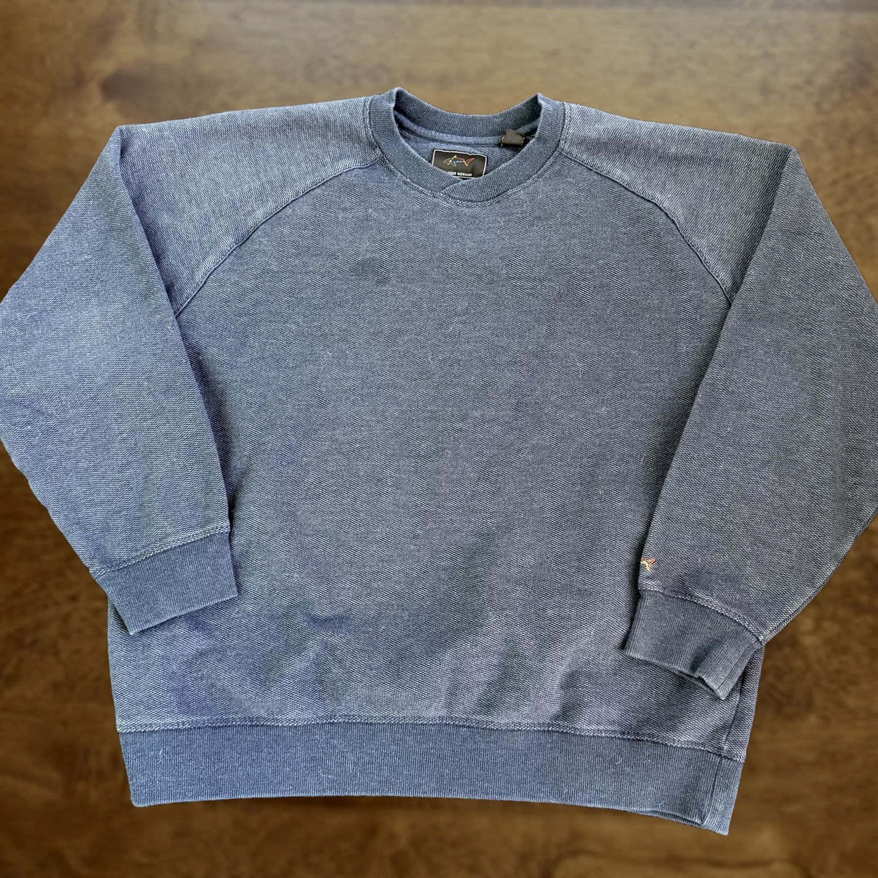 Vintage Greg Norman Sweatshirt Mens 2XL Blue Fleece Crewneck Pullover Golf Shark Logo Size US XXL / EU 58 / 5 - 1 Thumbnail