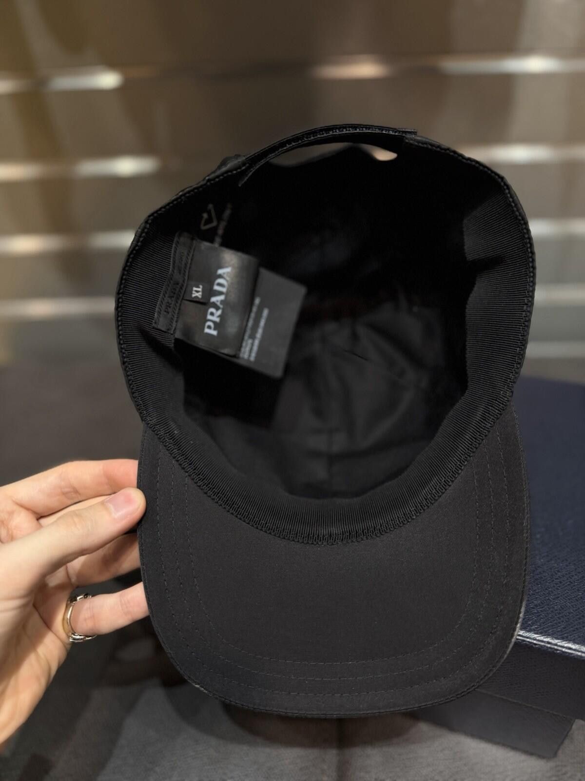 Prada Prada Re-Nylon Baseball Cap Unisex Black Size XL W Box Size ONE SIZE - 8 Thumbnail