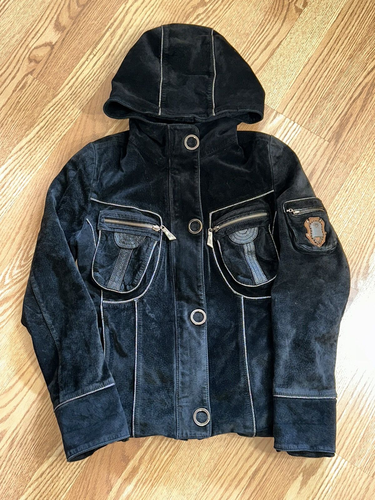 Other 2000s JAPANESE ISSEY MIYAKE STYLE RARE LEATHER SUEDE JACKET Size US XS / EU 42 / 0 - 1 Thumbnail