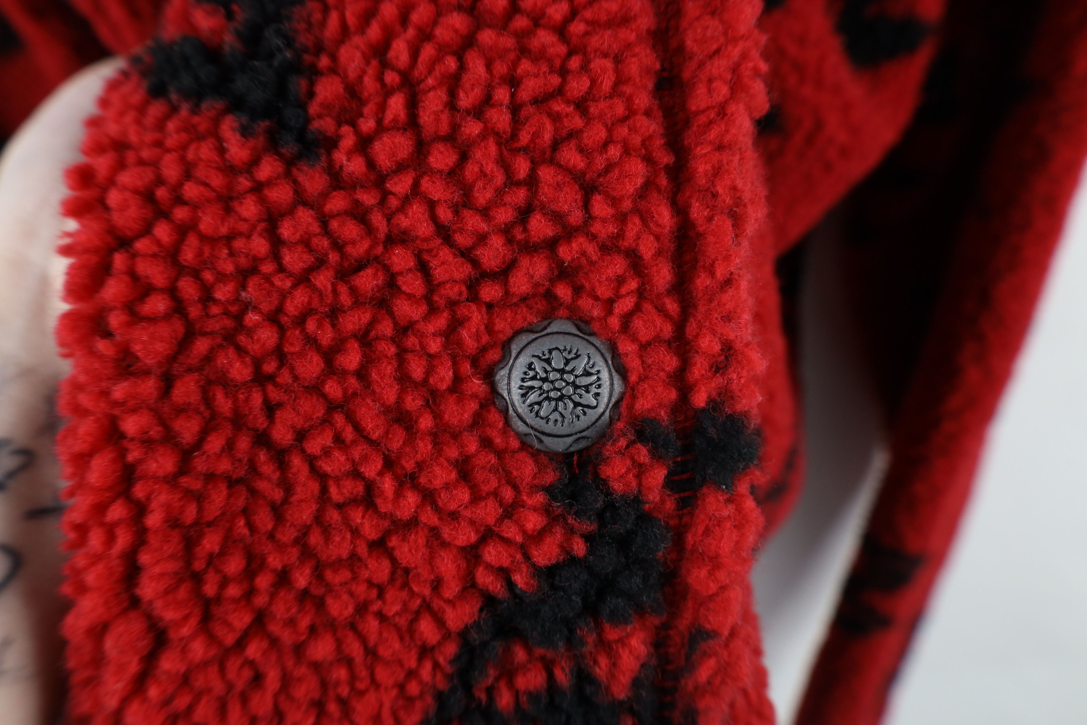 Vintage Vintage 90s Streetwear Fleece Leaf All Over Print Jacket Size L / US 10 / IT 46 - 5 Thumbnail