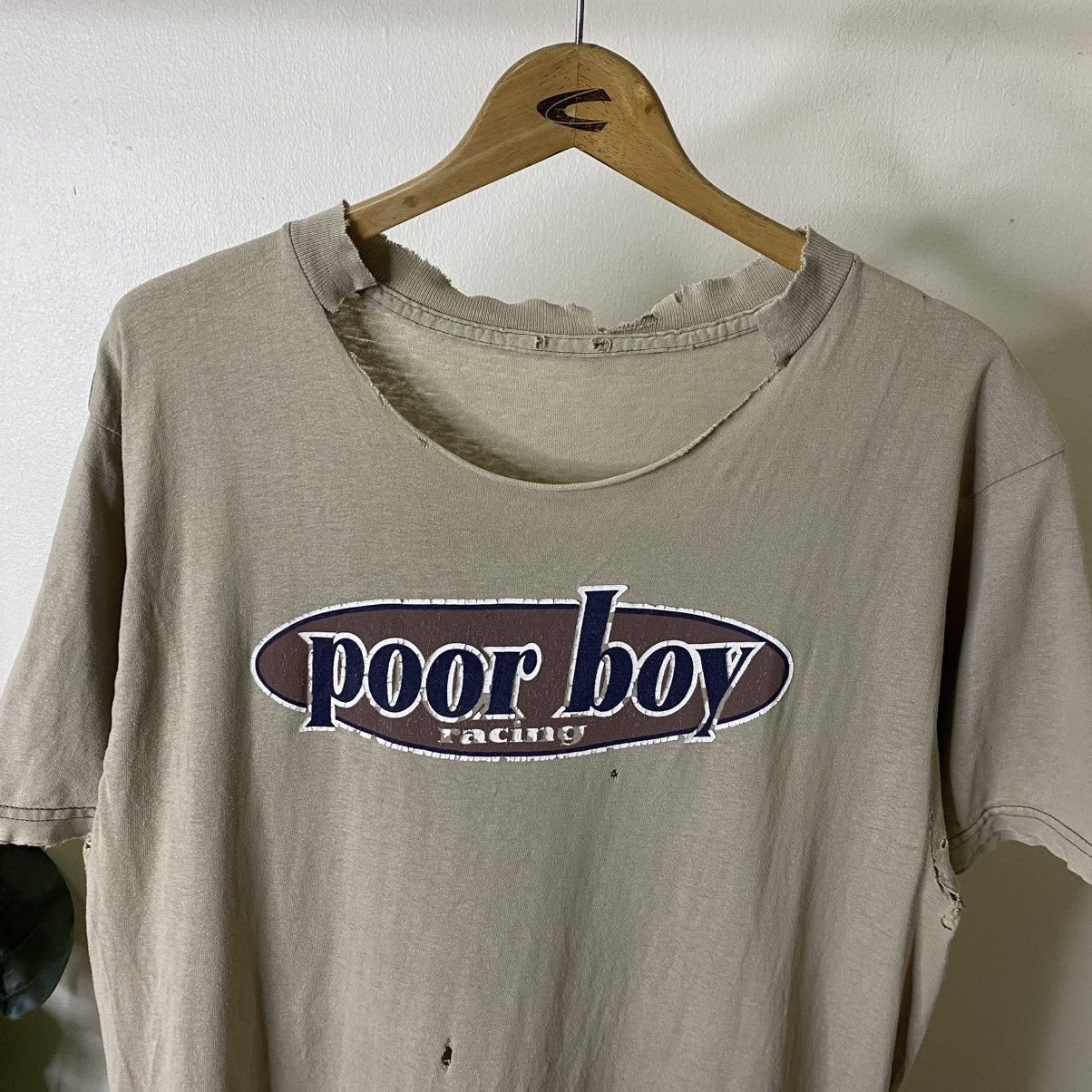 Vintage 1990s Poor Boy Racing Thrashed T Shirt Size US L / EU 52-54 / 3 - 2 Thumbnail