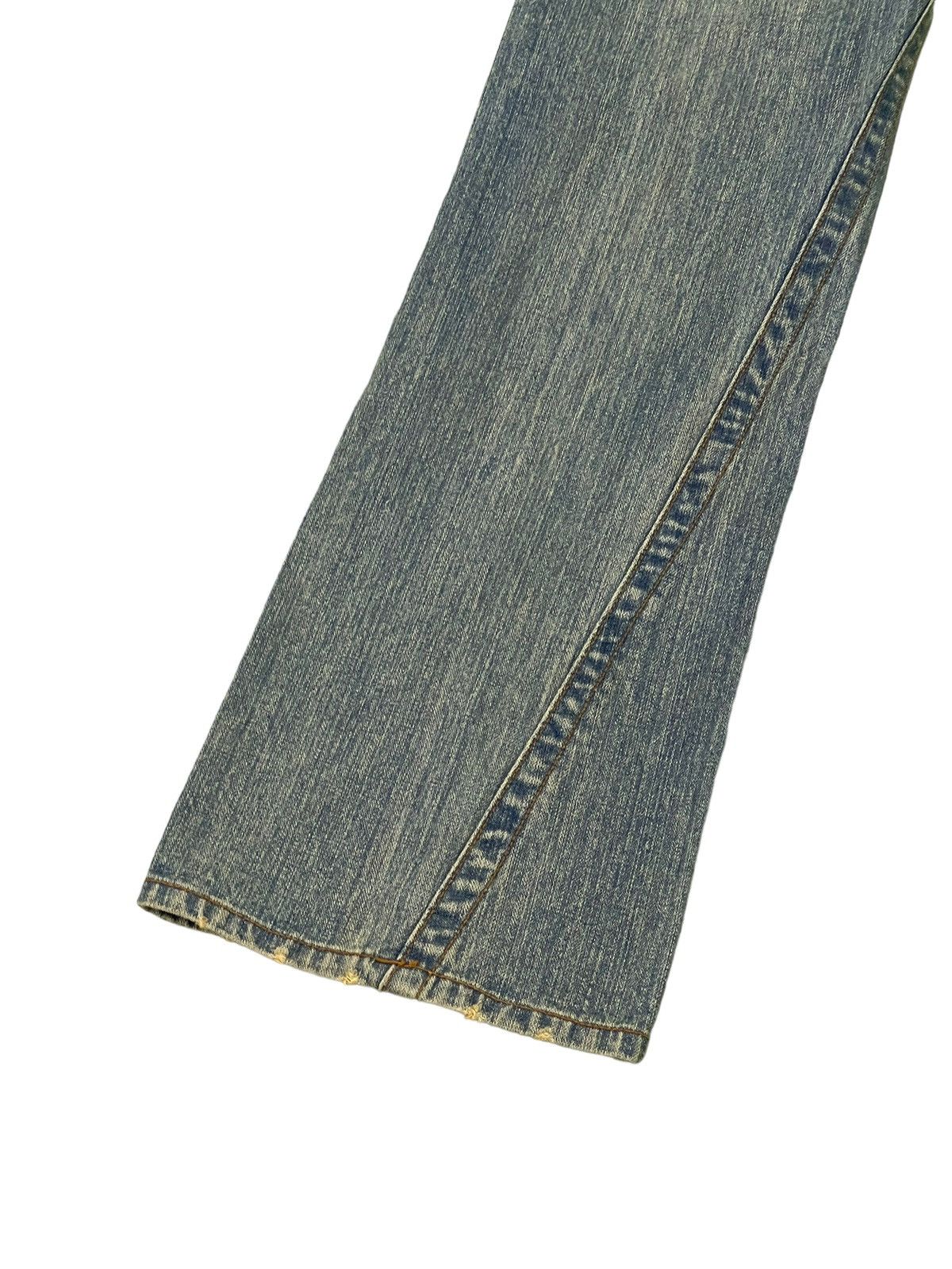 Japanese Brand Flare Jeans Rubber Soul Distress Boot Cut 8🟦0 Size US 33 - 15 Thumbnail