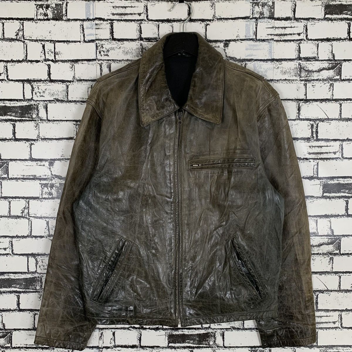Designer × Vintage Vintage Leather Jacket Size US L / EU 52-54 / 3 - 1 Thumbnail