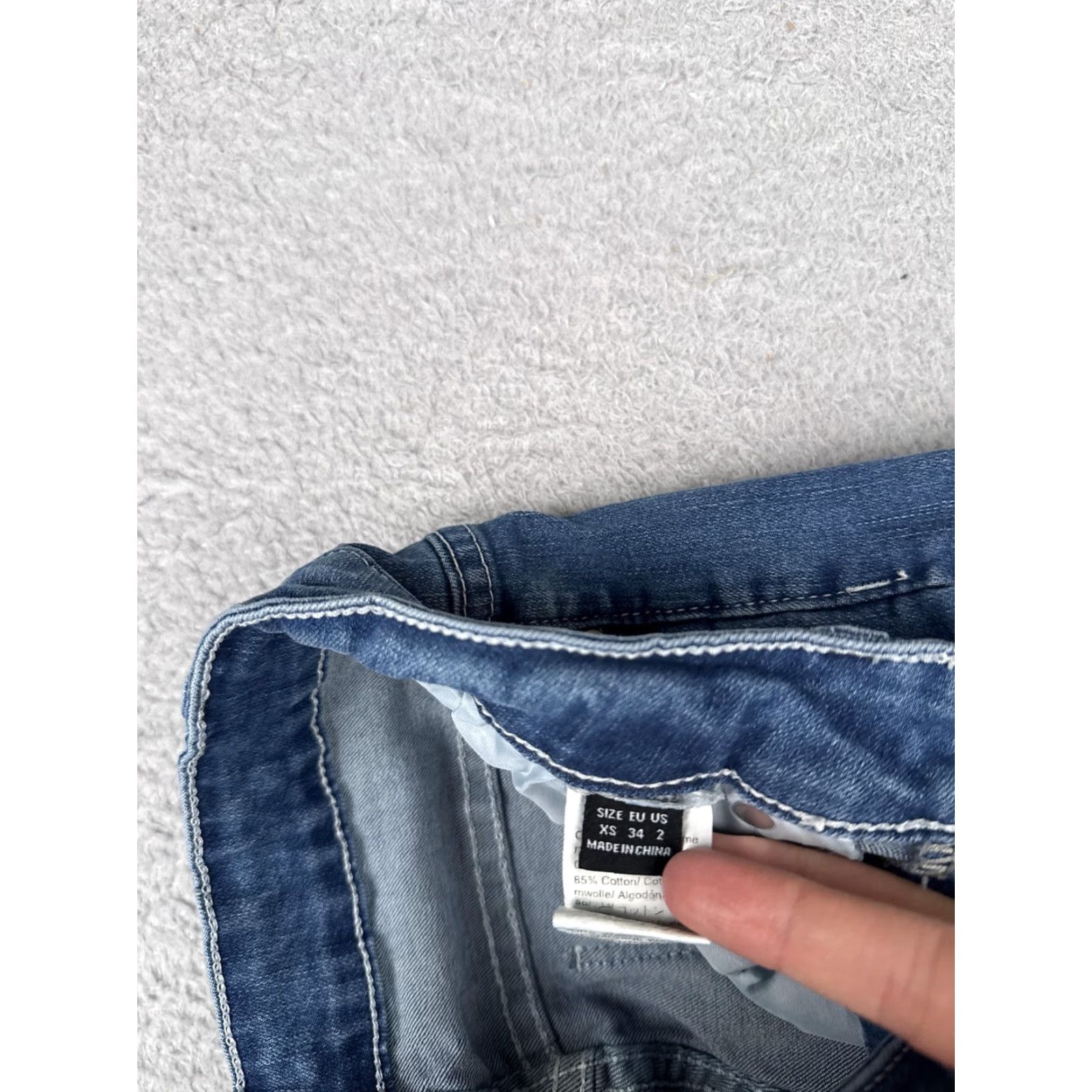 Shein SheIn Jeans Womens 2 Blue Med Wash Mid Rise Bootcut Embroidered Cotton 24x28 Jeans Women Blue Medium Embroidered 90s Bohemian Mens Womens Size 26" / US 2 / IT 38 - 6 Thumbnail