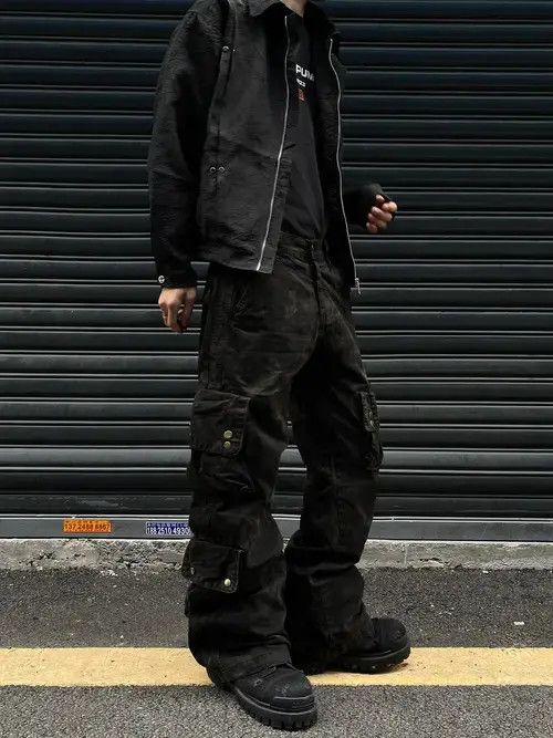 Jean Denim Cargo Pants Dirtyfit Straight Micro Flared Jeans Size US 33 - 4 Thumbnail