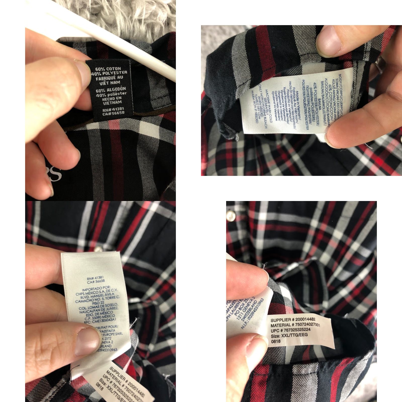 Chaps Chaps Mens XXL Black Striped Long Sleeve Button-Down Collar Shirt Size US XXL / EU 58 / 5 - 8 Thumbnail