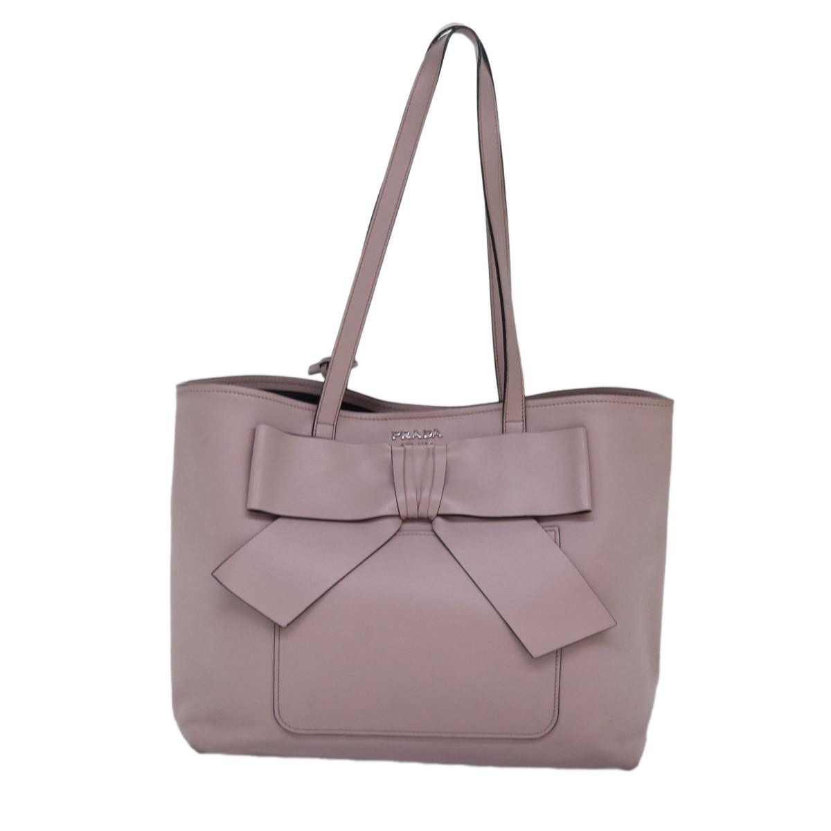 Ribbon Pink Leather Tote Bag (Pre-Owned)