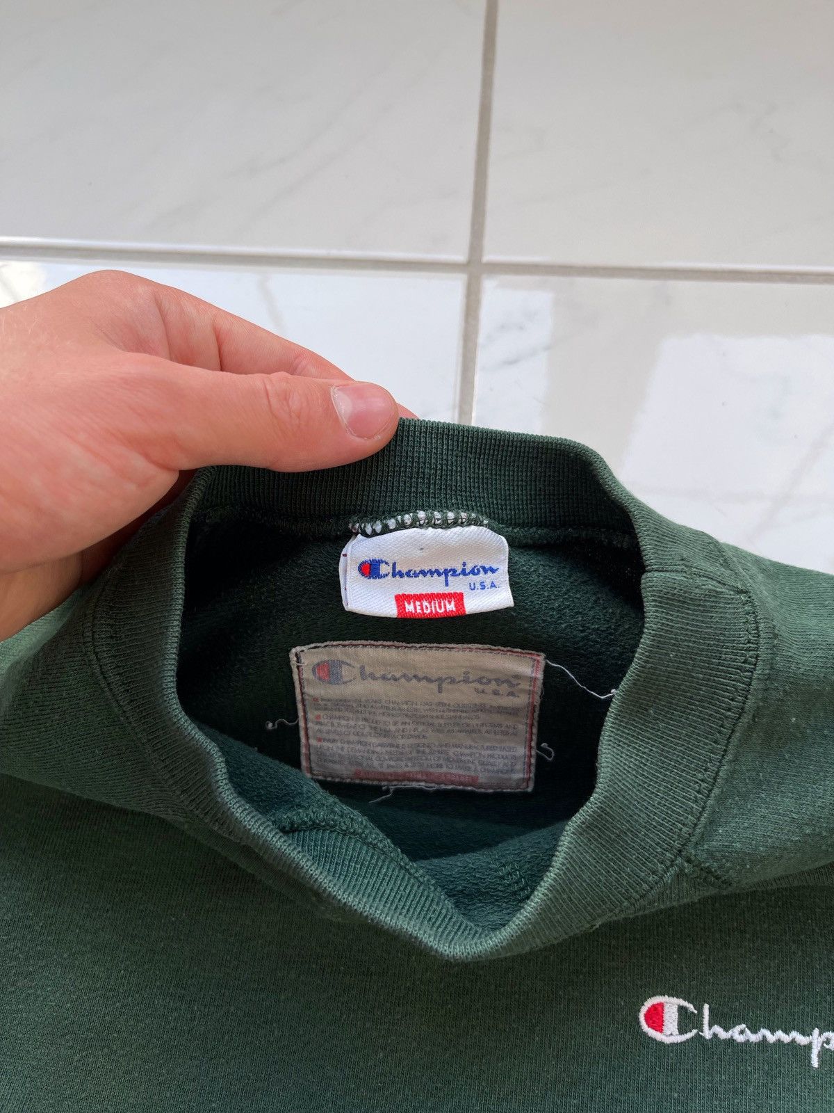 Champion × Vintage Vintage 90’s Cahmpion Green Sweatshirt Size US M / EU 48-50 / 2 - 5 Thumbnail