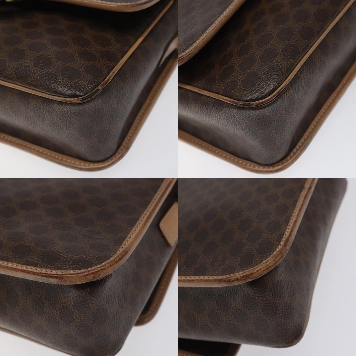 Celine CELINE Macadam Canvas Circle Shoulder Bag Pvc Leather Brown Size ONE SIZE - 10 Thumbnail
