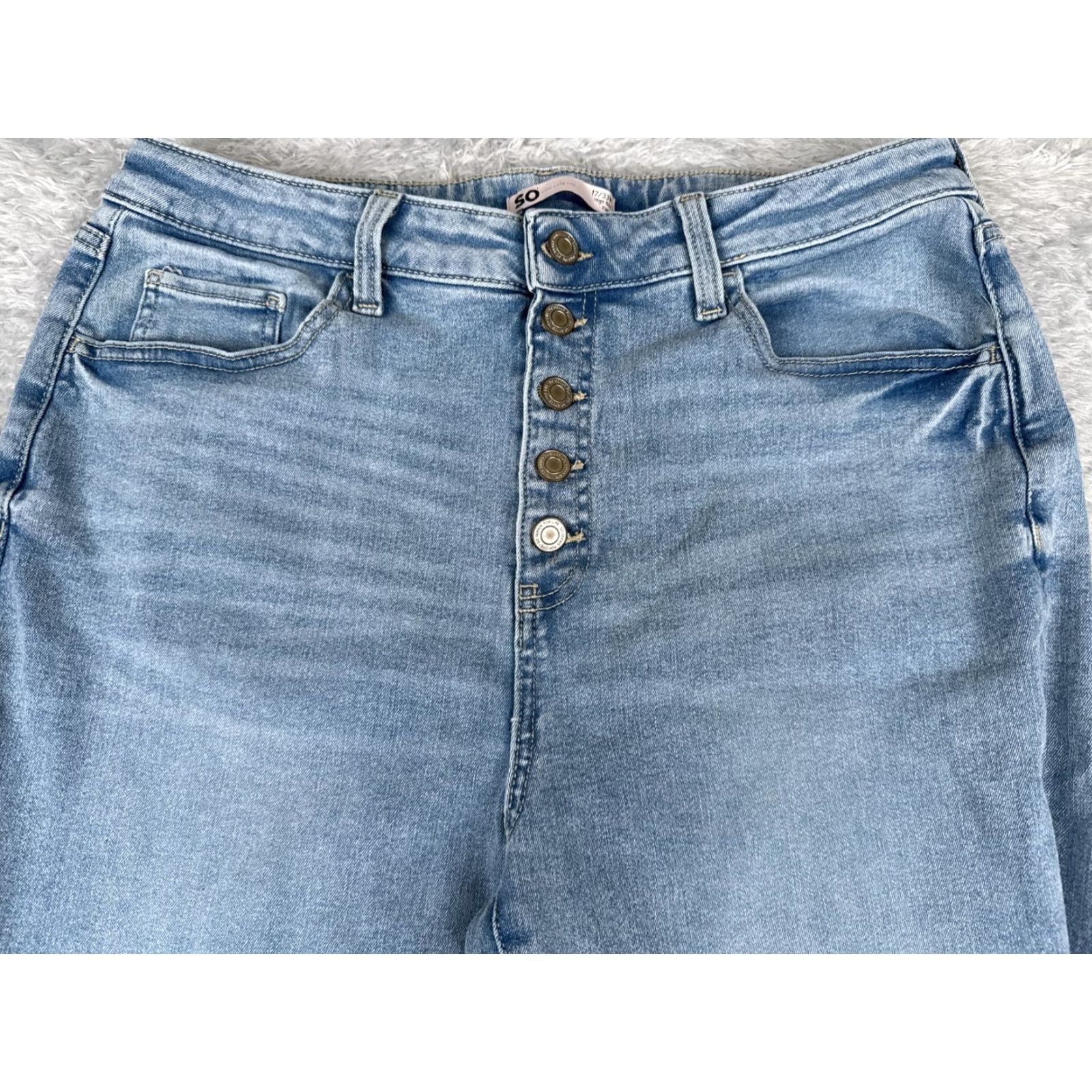 Vintage SO Jeans 32x29 Denim Womens Jeans Flared High Rise Blue Cotton Blend Blue 17 32x29 26X30 Cowboy Southwestern Designer 2000s Mens? Size 38" / US 16 / IT 52 - 4 Thumbnail