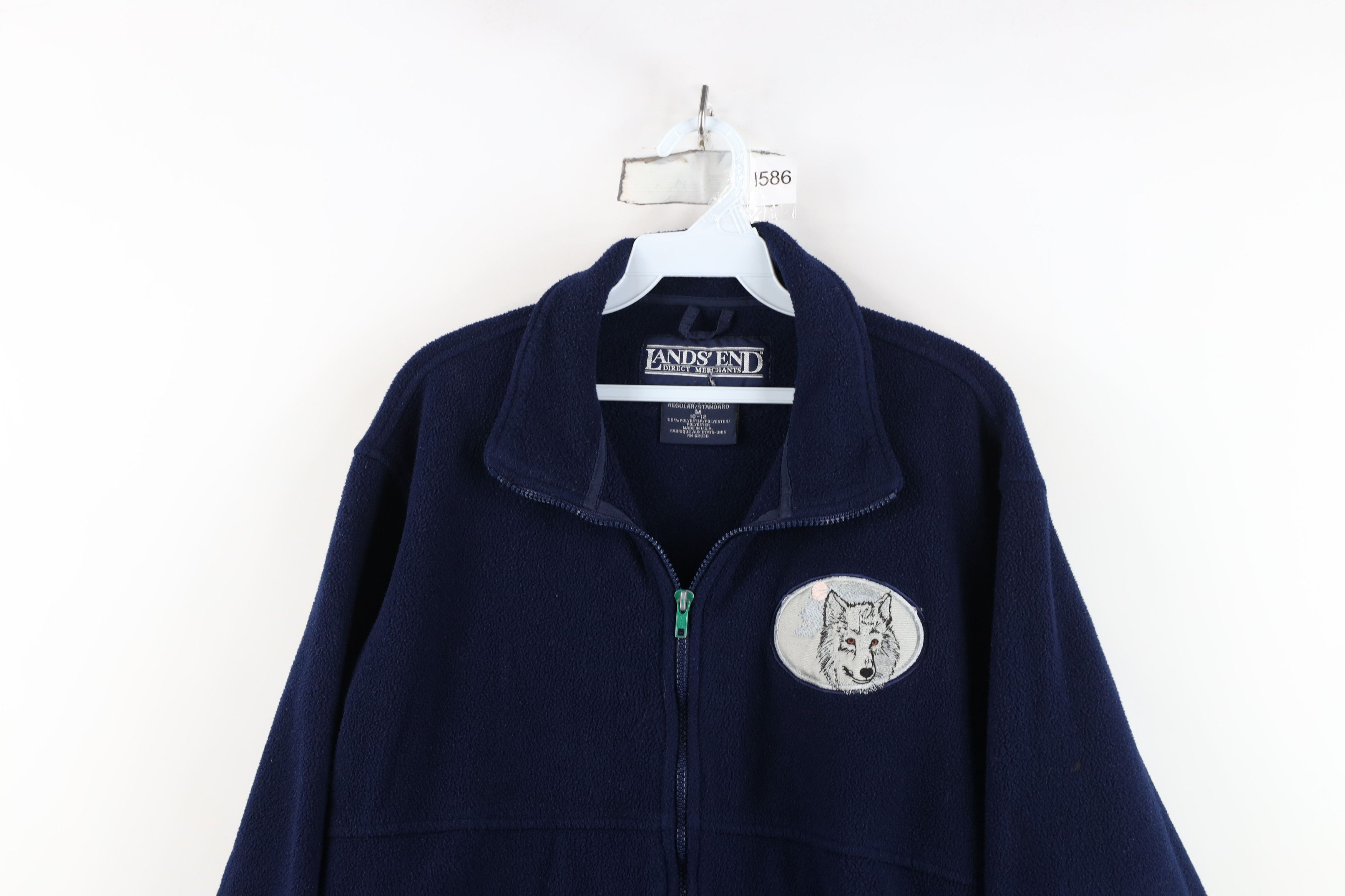 Lands' End Vintage 90s Lands End Wolf Fleece Full Zip Jacket USA Size M / US 6-8 / IT 42-44 - 2 Thumbnail