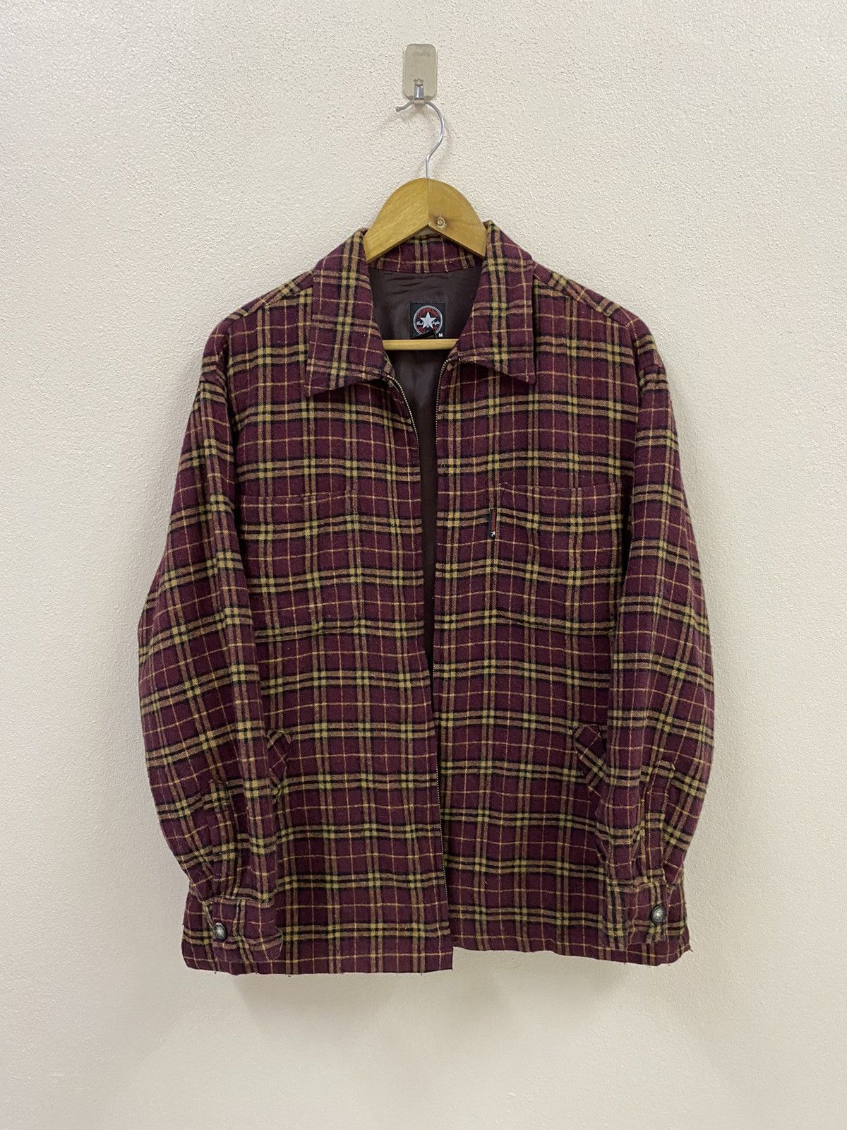 Converse × Vintage Vtg Converse Wool Plaid Jacket Size US M / EU 48-50 / 2 - 1 Thumbnail