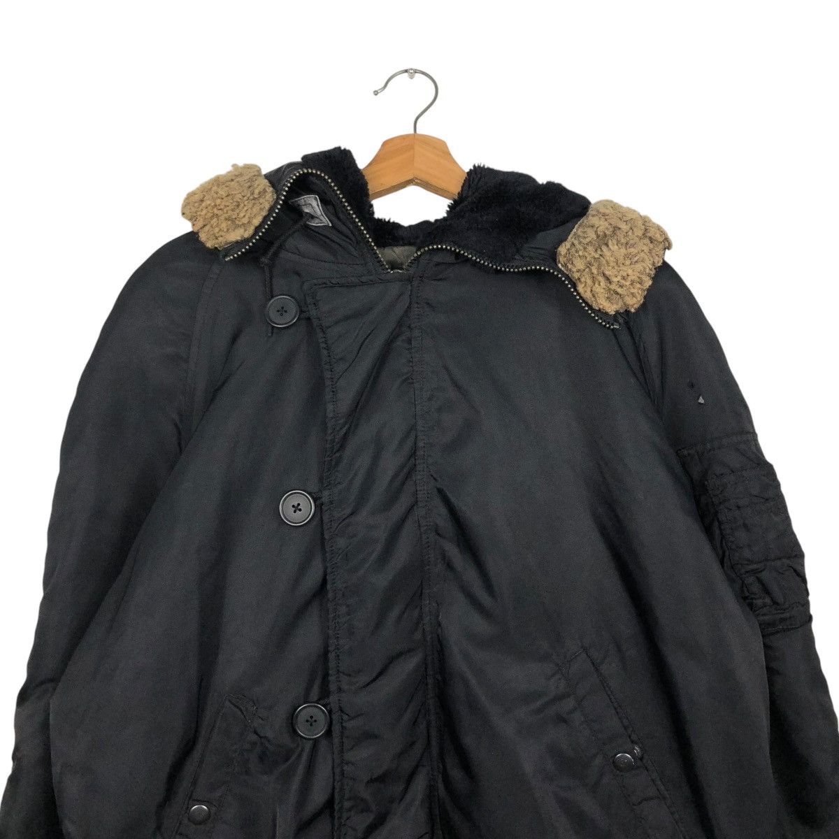 Avirex 🔥VINTAGE BOMBER JACKET AVIREX USA BIG LOGO MINK FUR HOODIE Size US L / EU 52-54 / 3 - 9 Thumbnail