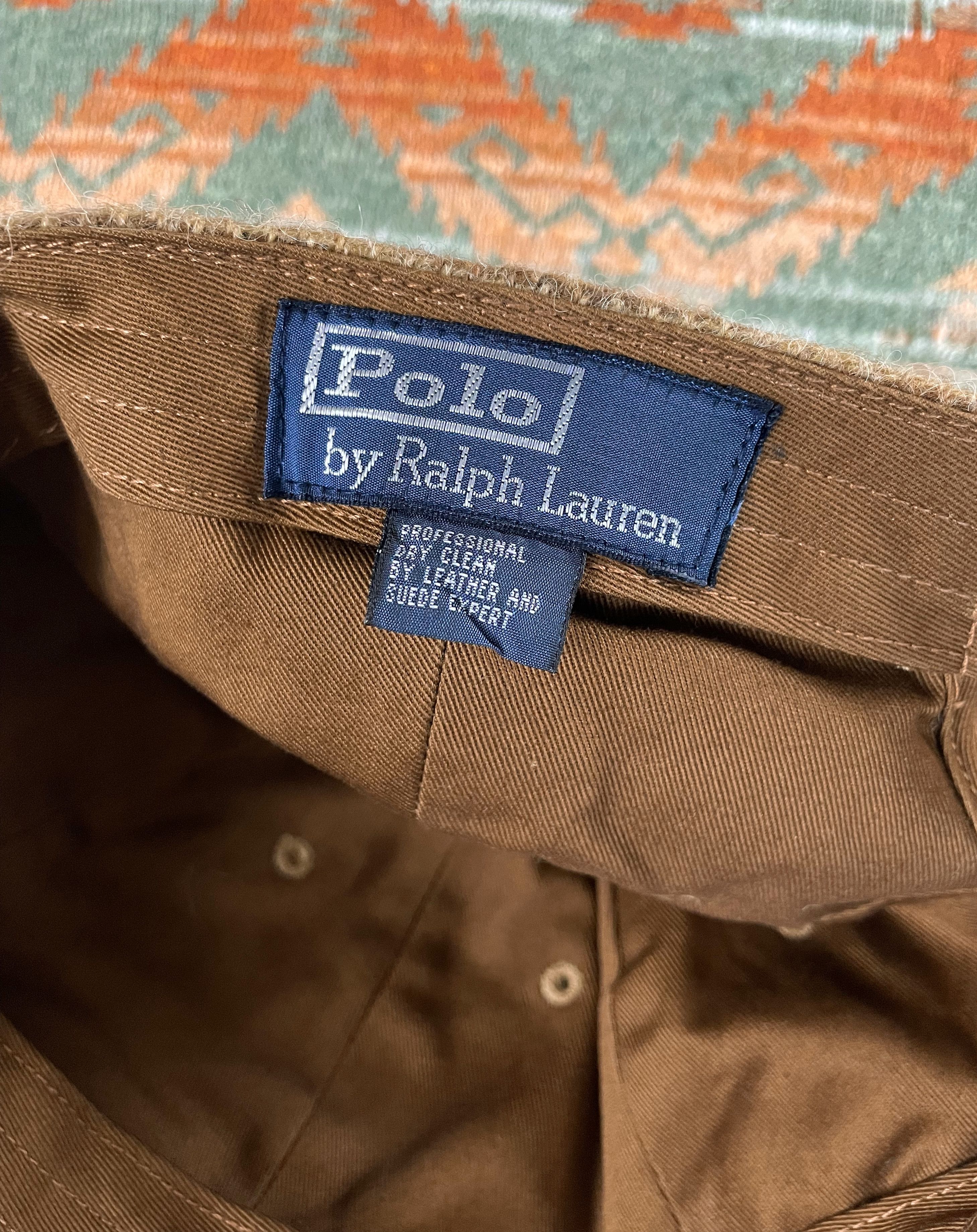 Polo Ralph Lauren Polo Ralph Lauren Lamb Wool Tweed Leather Baseball Hat Cap Size ONE SIZE - 6 Thumbnail