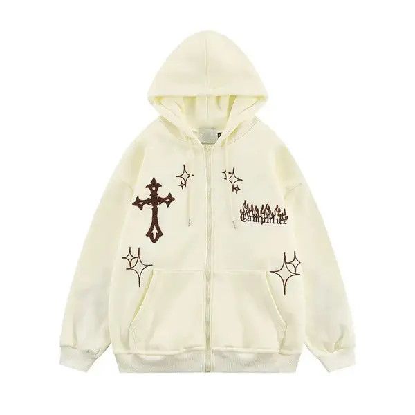 VIBE Hoodie Sweatshirt Harajuku Hip Hop Gothic Cross Style y2k Size US M / EU 48-50 / 2 - 5 Thumbnail