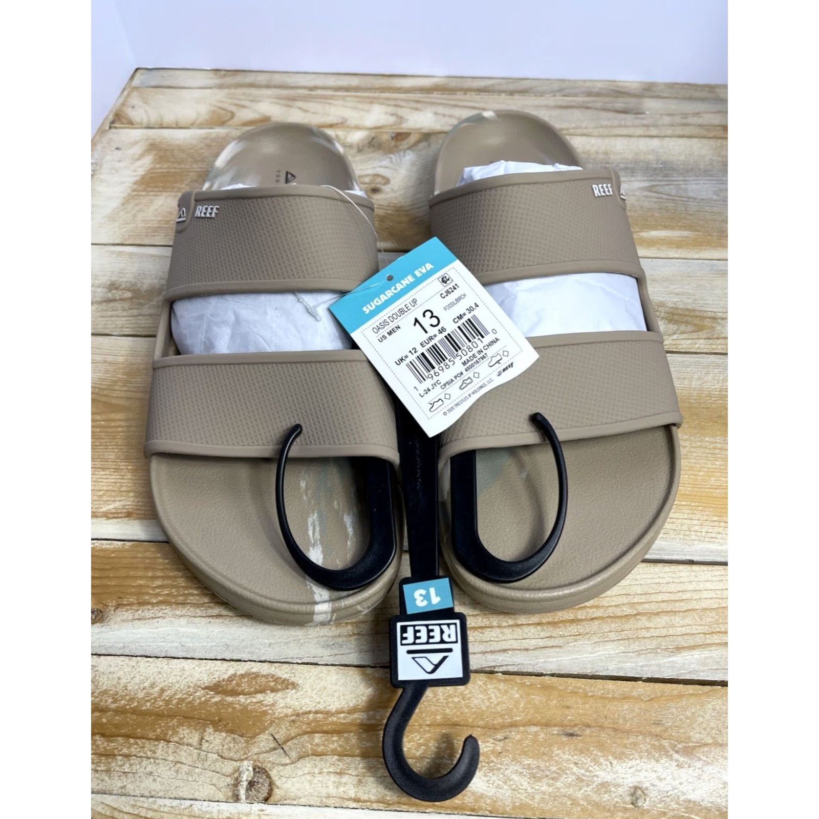 REEF VINTAGE REEF Oasis Double Up Fossil Birch Size 13 Medium Width Brand NEW Size ONE SIZE - 6 Thumbnail