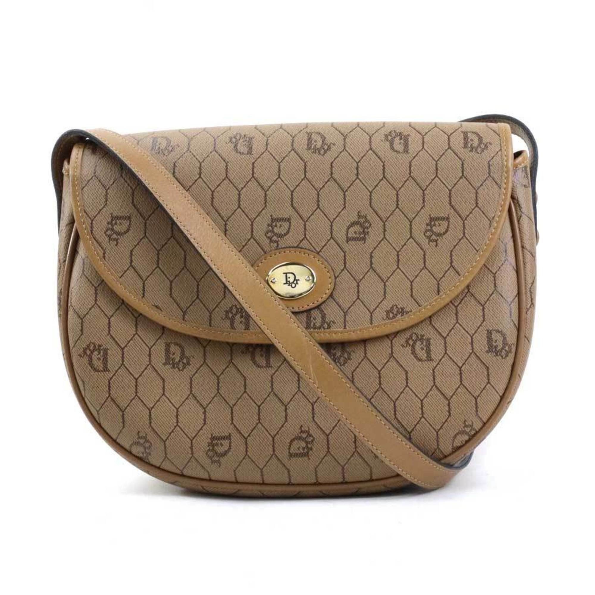 Christian Dior Shoulder Bag Leather Light Brown Women's 56042K