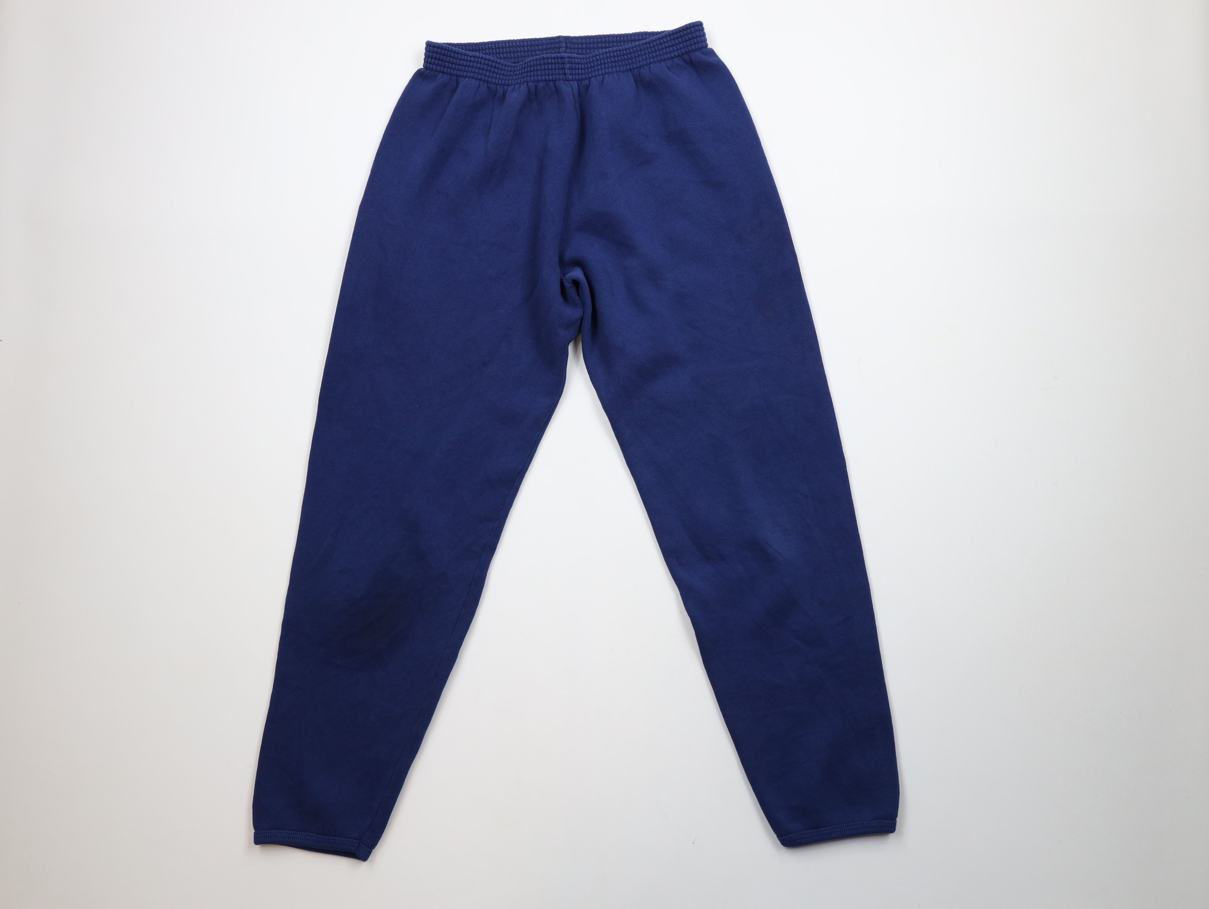 Vintage Vintage 90s Streetwear Blank Sweatpants Joggers Blue USA Size 26" / US 2 / IT 38 - 1 Thumbnail