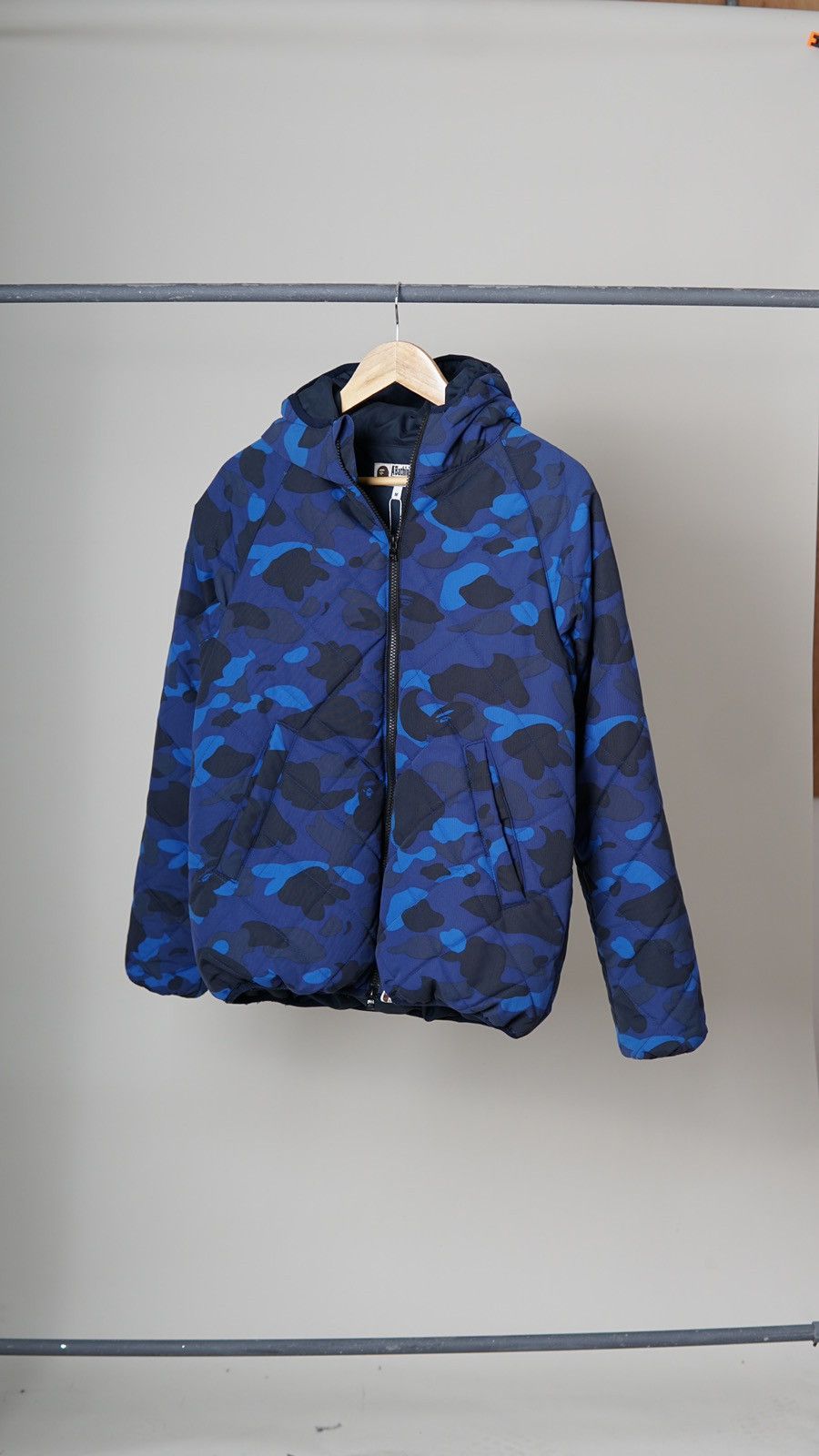 Bape Blue Camo Hoodie Down Jacket Size US M / EU 48-50 / 2 - 2 Thumbnail