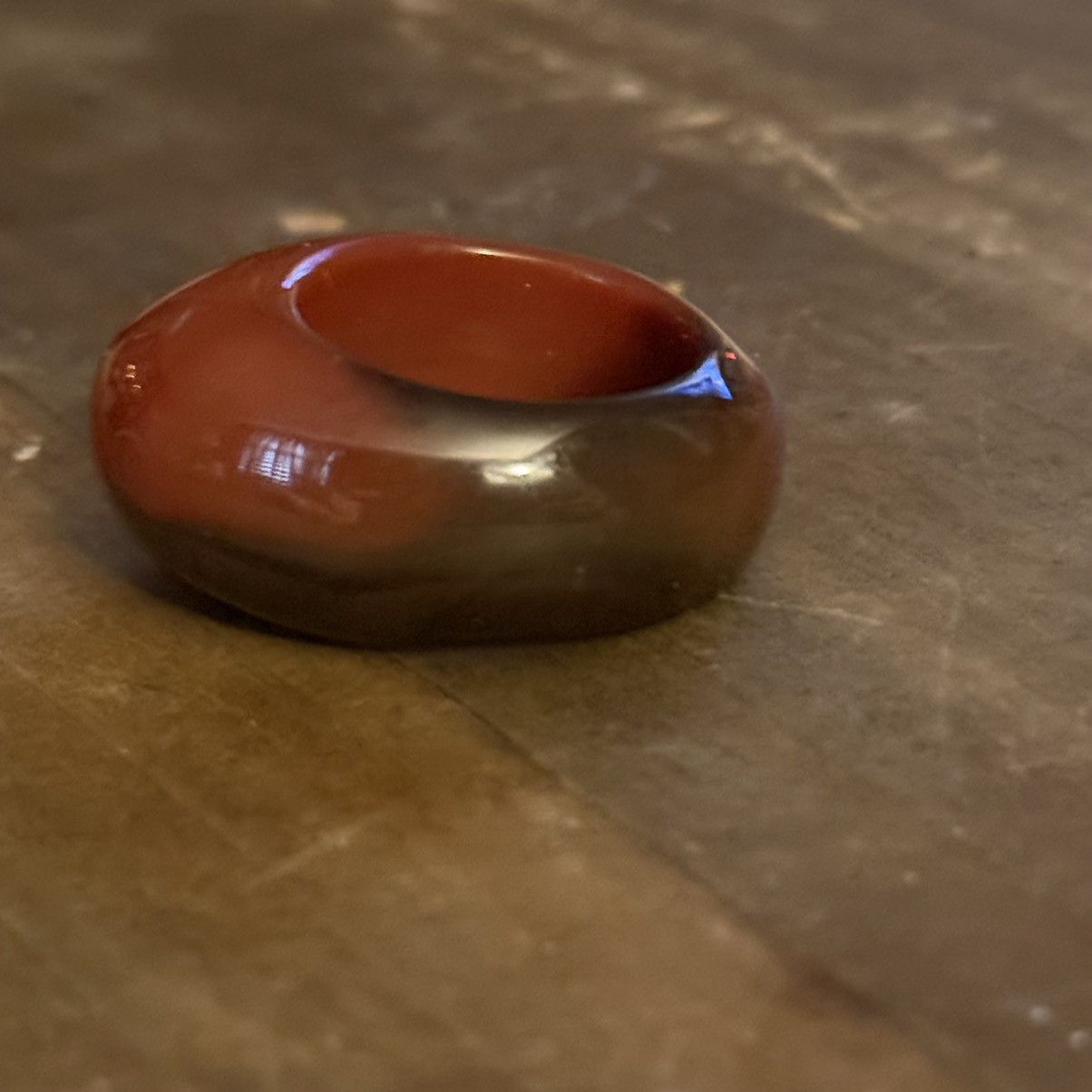 Vintage Vintage brown agate dome ring Size ONE SIZE - 8 Thumbnail