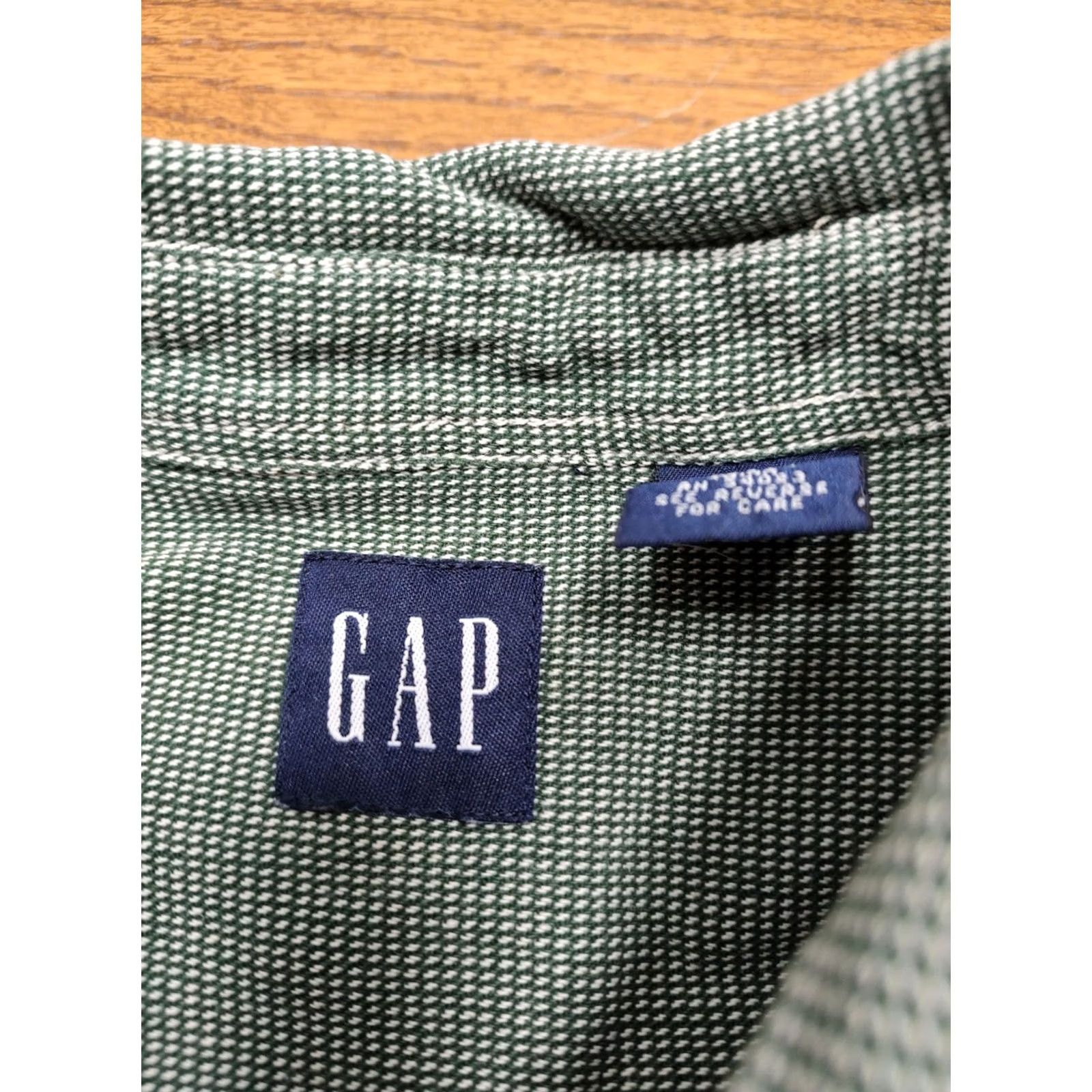 Gap VINTAGE GAP Shirt Mens Tag XL Green 90s Dad Button Up Thick Heavyweight 100% Cotton Size US XL / EU 56 / 4 - 4 Thumbnail