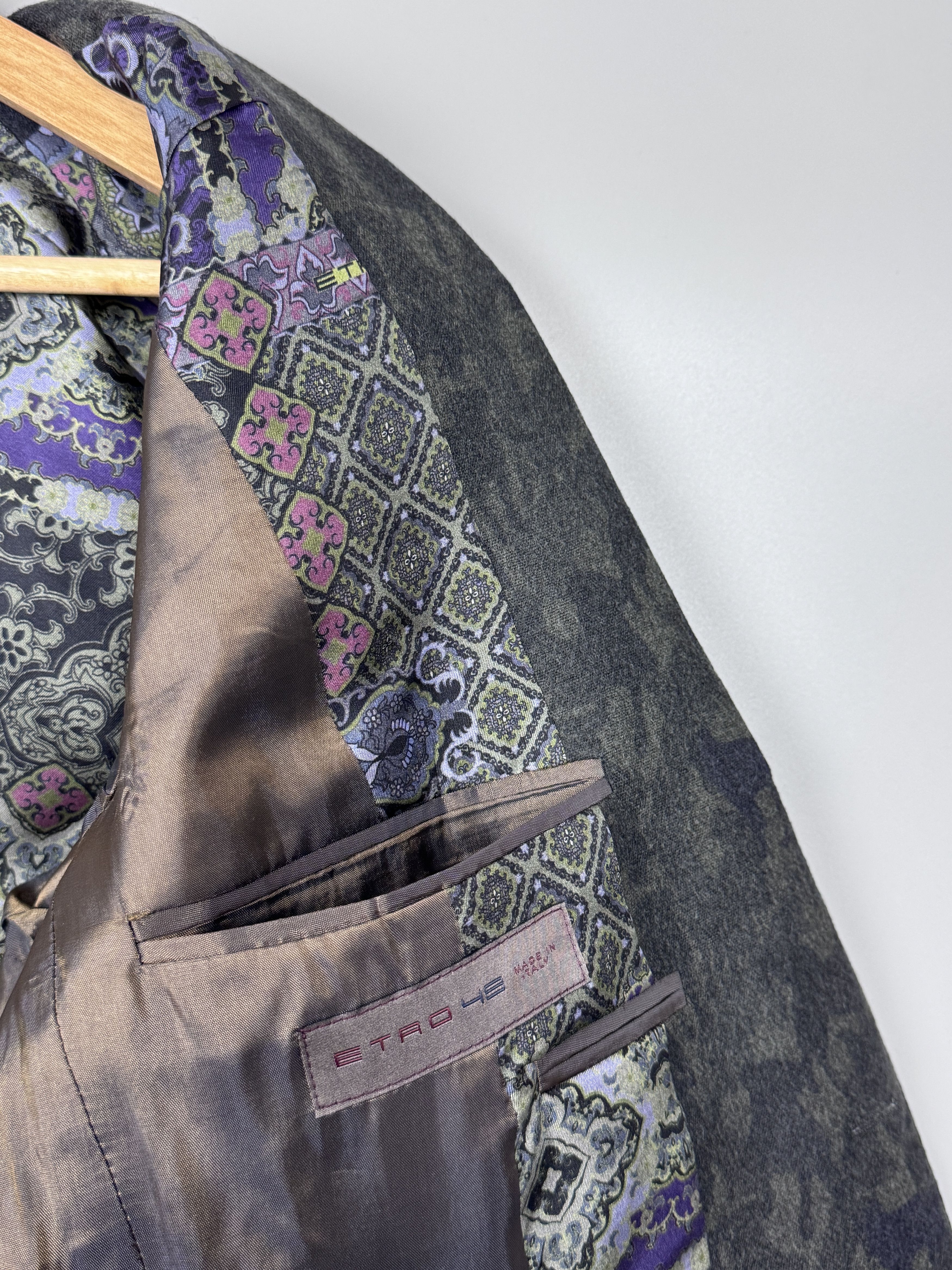 Etro ETRO Italy Wool Jacket with Silk Lining Paisley Pattern Size 38R - 10 Thumbnail