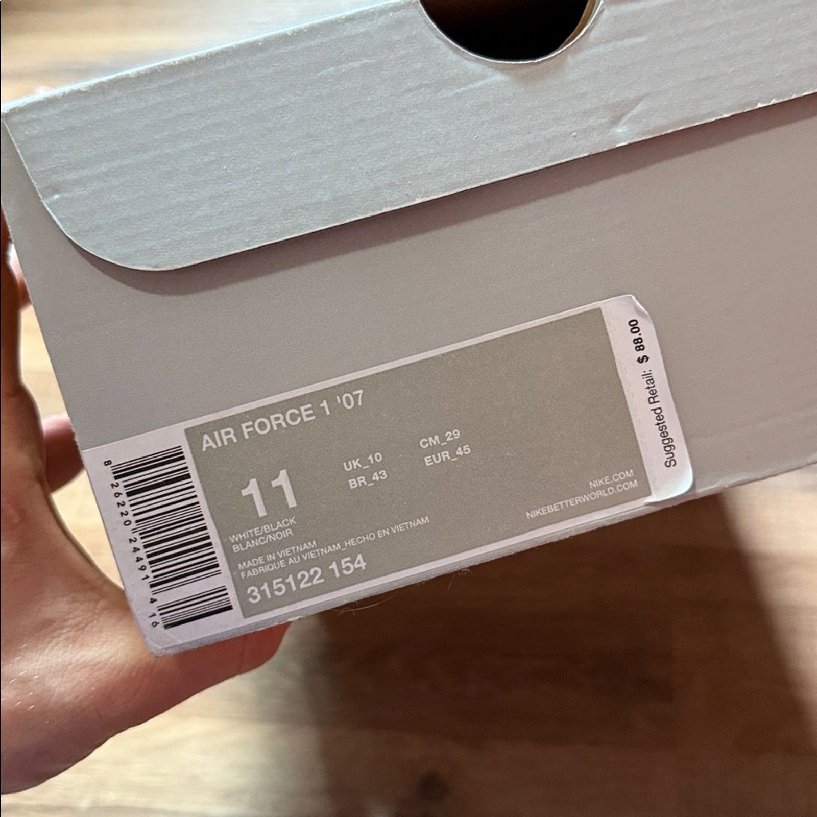 Nike 2010 Nike Air Force 1 White Black Patent Size US 11 / EU 44 - 10 Thumbnail