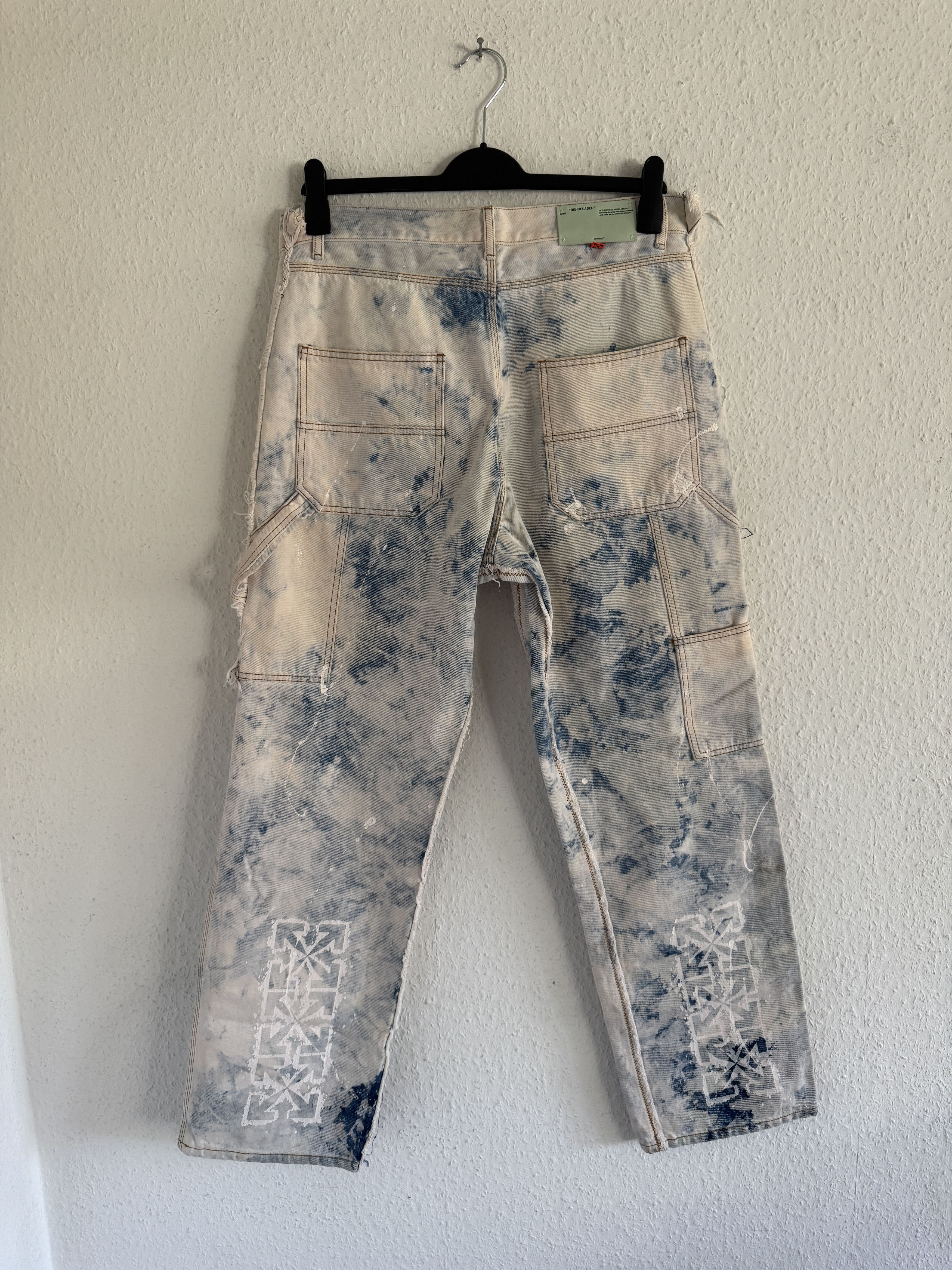 Off-White Bleached Reconstructed Double Knee Carpenter Pants Size US 34 / EU 50 - 11 Thumbnail