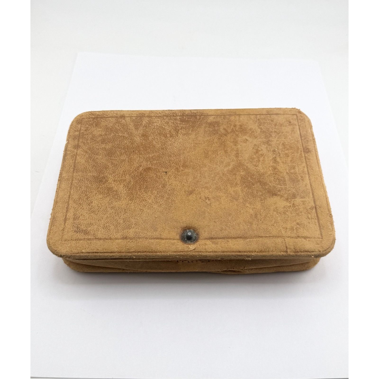 Vintage Vintage Genuine Weaver Leather Jewelry Box Light Brown Tan G Size ONE SIZE - 1 Thumbnail