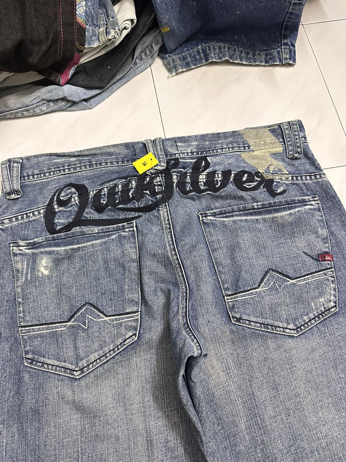 Rick Owens 2000s Quiksilver Embroidered Jeans Y2K Goa Lgb Jnco Style Size US 36 / EU 52 - 4 Thumbnail