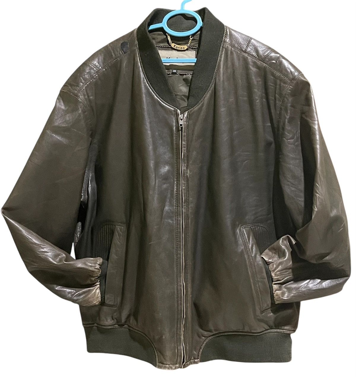 Designer LEATHER BOMBA JACKET Size US XL / EU 56 / 4 - 1 Thumbnail