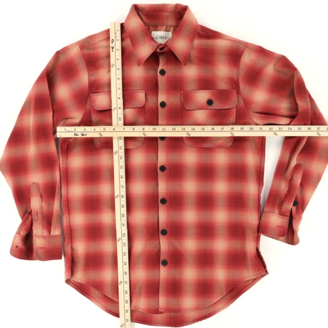 Vintage Oro Shirt Tartan Plaid Flannel Long Sleeve Button Up Red Mens S Size US S / EU 44-46 / 1 - 3 Thumbnail