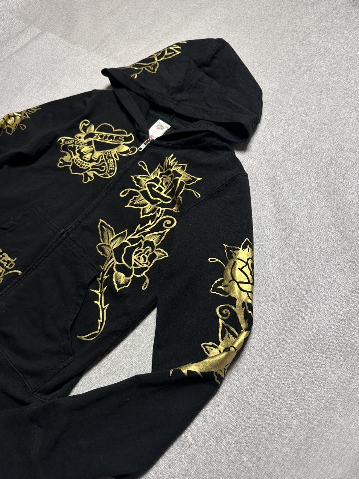 Ed Hardy Ed Hardy by Christian Audigier Rare Black Gold Y2K Zip Size S / US 4 / IT 40 - 4 Thumbnail