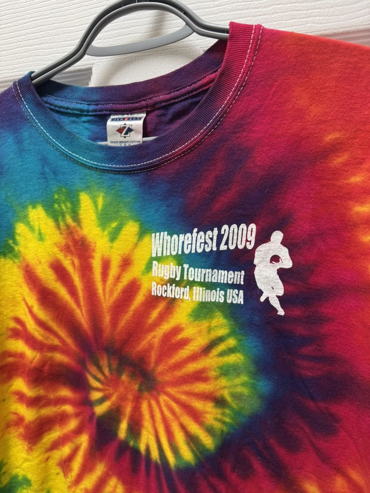 Jerzees Jerzees Whorefest Rugby 2009 Tie Dye Vintage Sport Humor Size US L / EU 52-54 / 3 - 4 Thumbnail