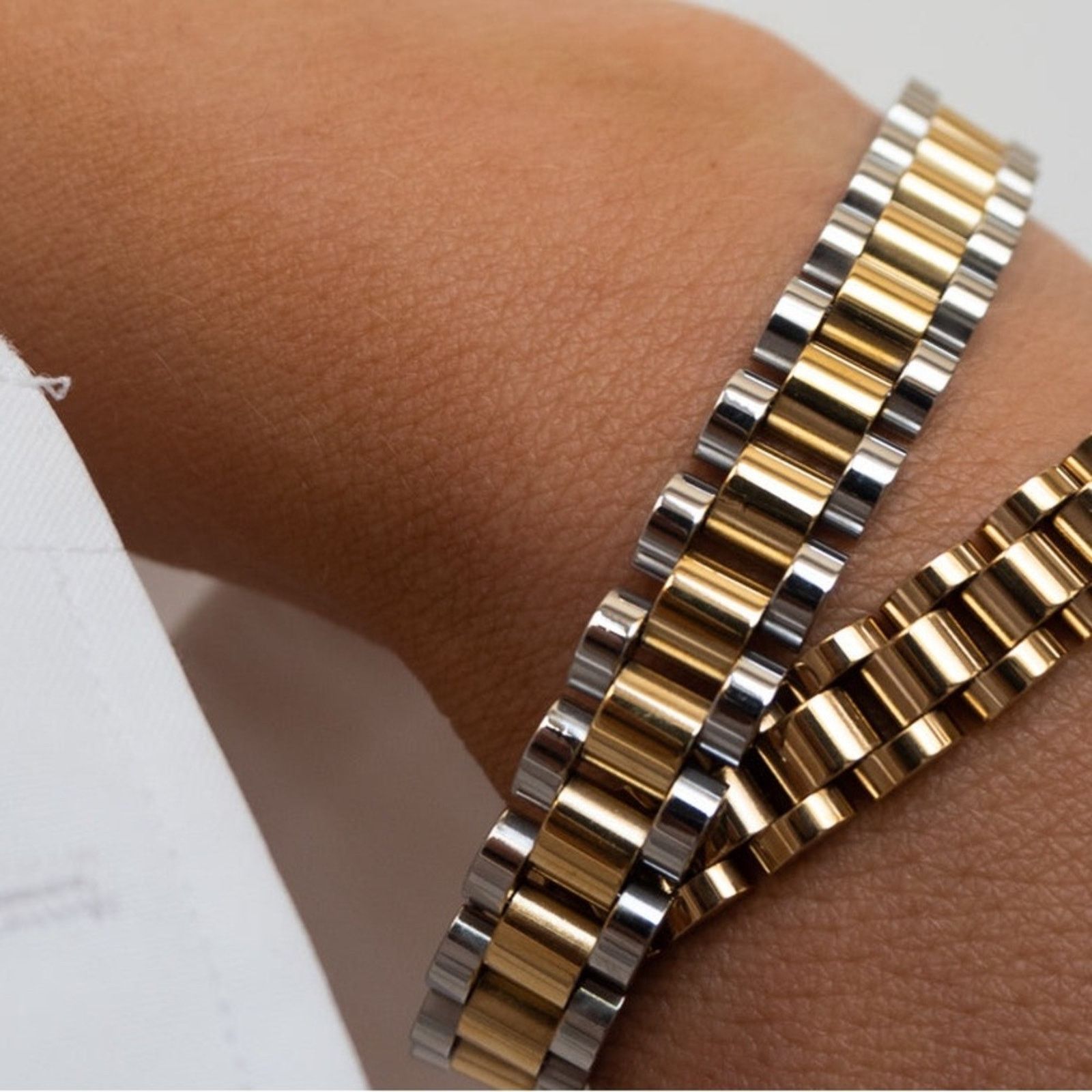Luv Aj Luv AJ Two-Toned Timepiece Bracelet Gold & Silver (item #057 Size ONE SIZE - 5 Thumbnail