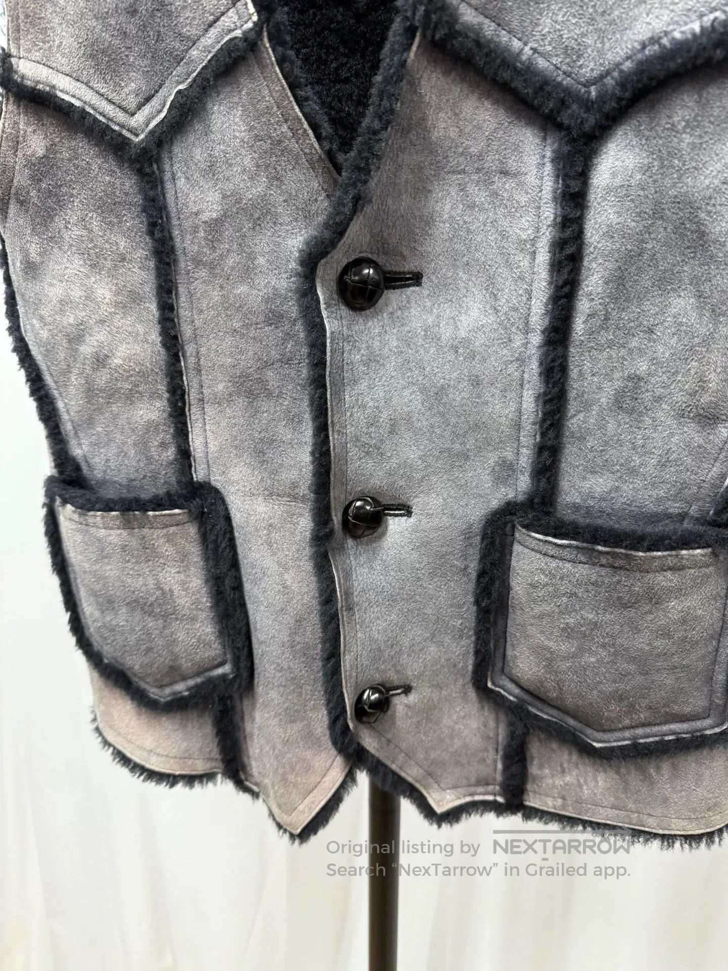 Comme des Garcons Homme Plus Number Nine Sheepskin Panel Vest. Size US S / EU 44-46 / 1 - 4 Thumbnail