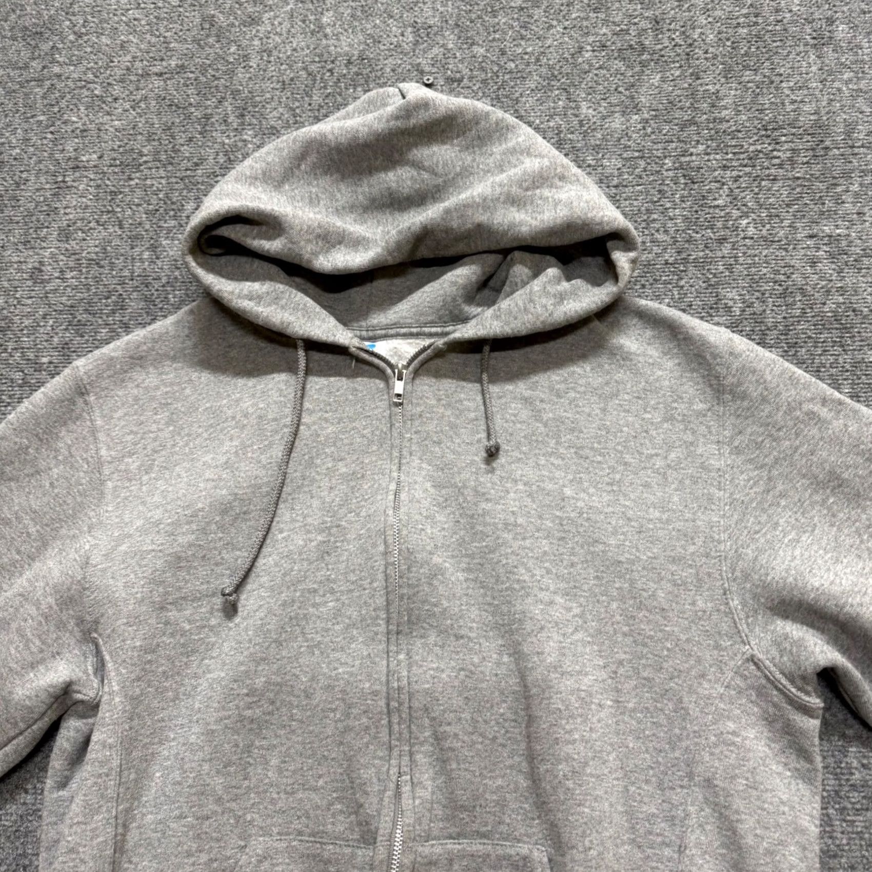 Vintage VTG Russell Jacket Fullzip Hooded Gray L Men's Cotton Blend 90s Y2K Distressed Size US L / EU 52-54 / 3 - 4 Thumbnail