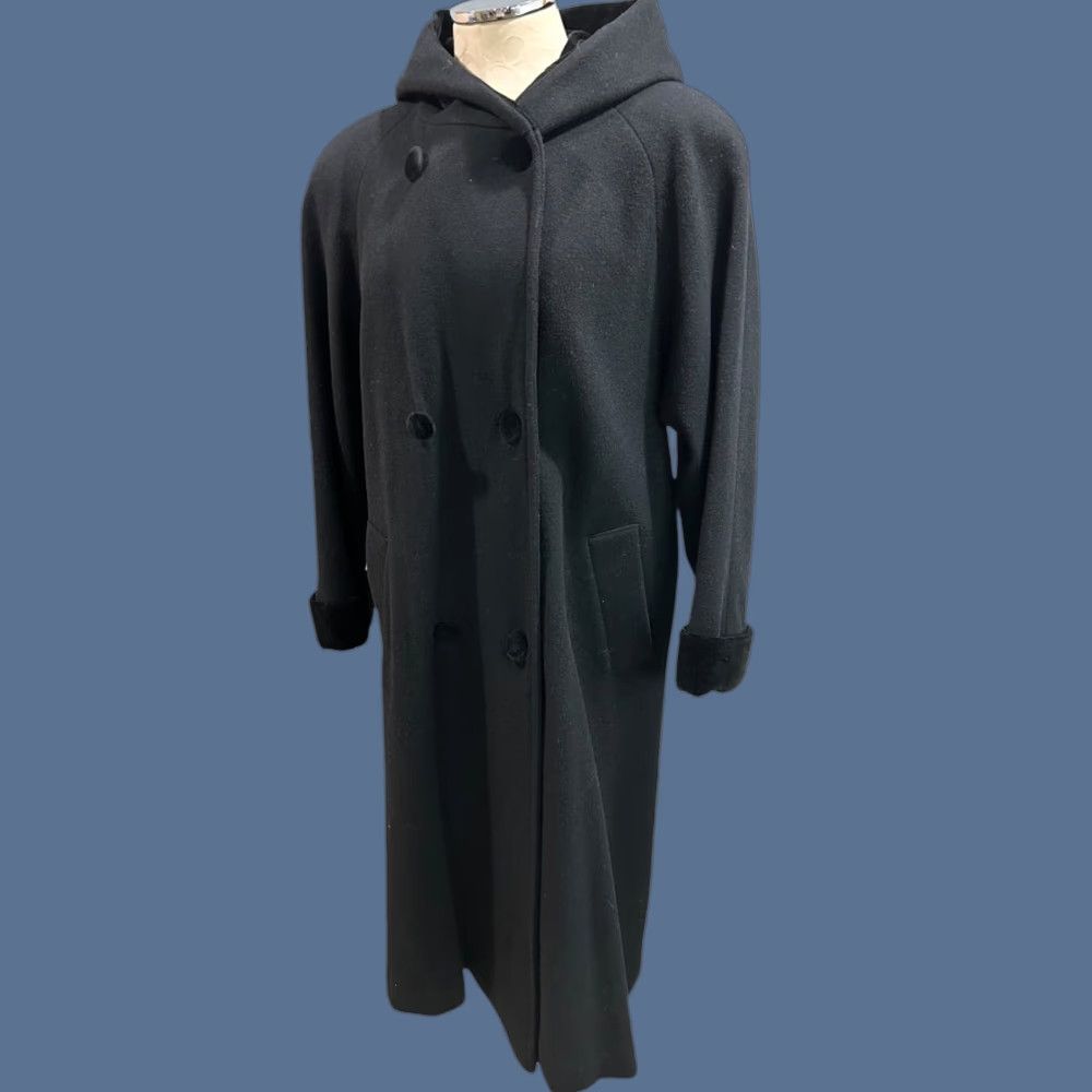 Velvet VINTAGE Herman Kay Petite Womens Jacket Wool Black Velvet Trim 10P Size 10P Womens Wool Jacket Velvet Trim Vintage Size L / US 10 / IT 46 - 1 Thumbnail