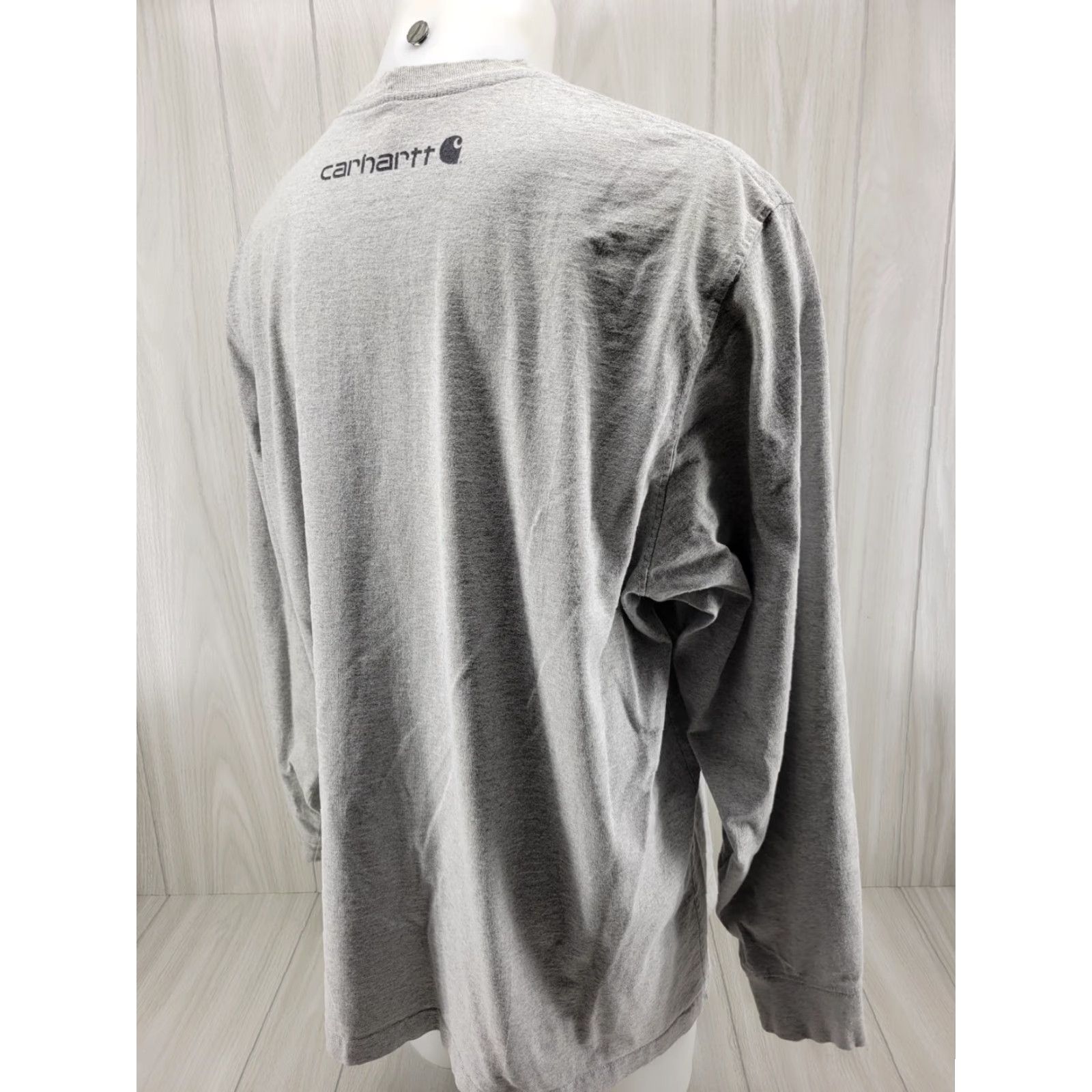 Carhartt VINTAGE Carhartt Mens Shirt 2XL Gray Long Sleeve Crew Neck Workwear Original Fit Shirt Size US XXL / EU 58 / 5 - 6 Thumbnail