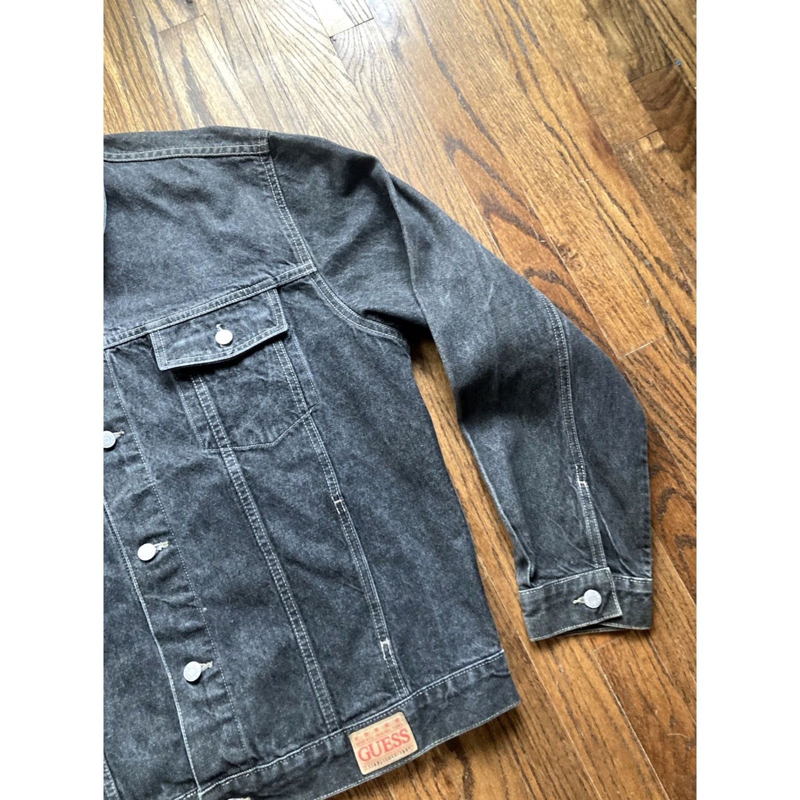Guess Vintage Guess Denim Jacket Mens 2XL Black Trucker USA Made Georges Marciano 80s Size US XXL / EU 58 / 5 - 3 Thumbnail