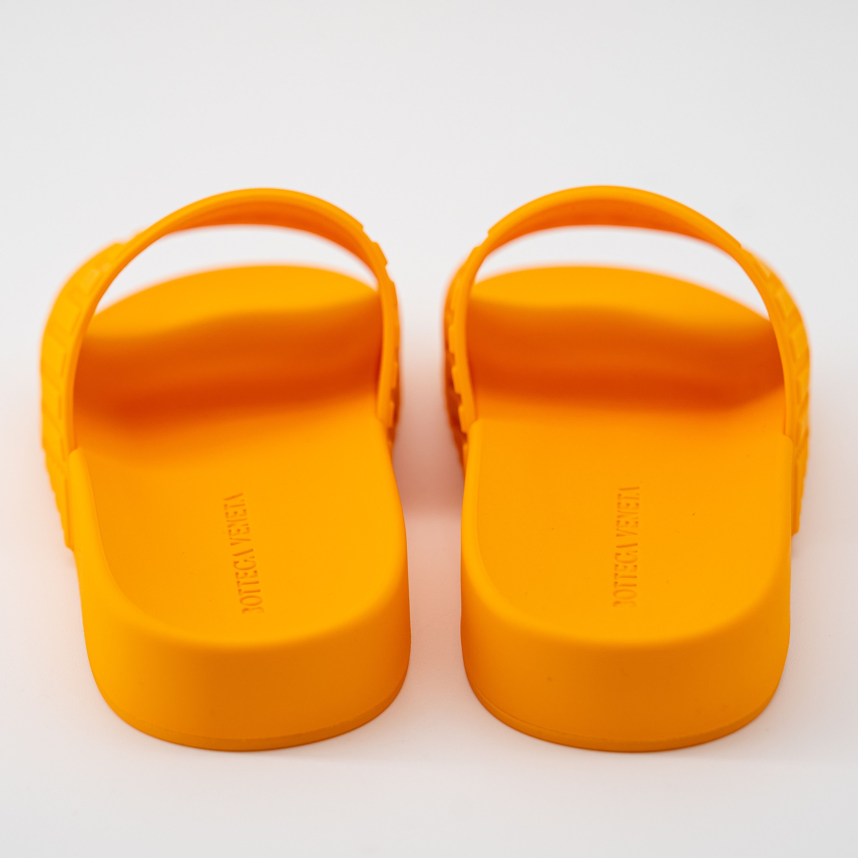 Bottega Veneta 37 7 us Bottega Veneta Rubber Slide Sandals Orange Tangerine Size US 7 / IT 37 - 4 Thumbnail