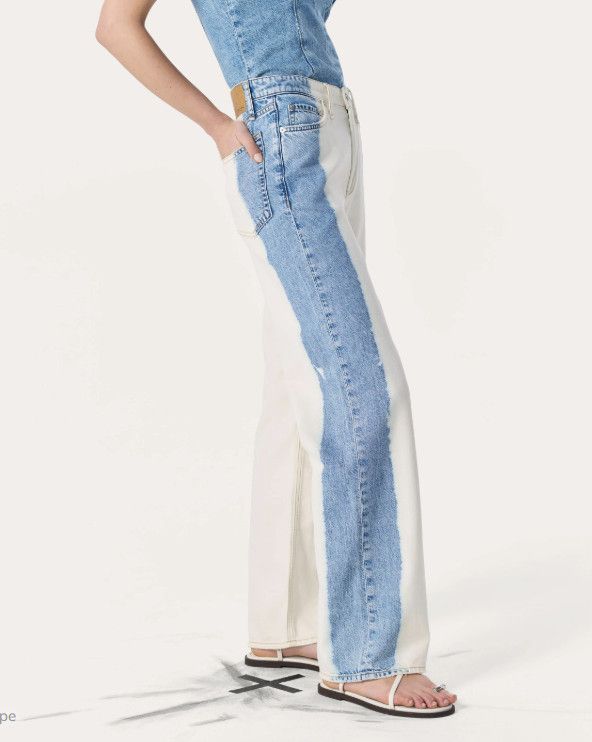 Rag & Bone Rag & Bone Logan Jeans Featherweight in Bleach Stripe ( 28 ) Size 28" / US 6 / IT 42 - 1 Thumbnail